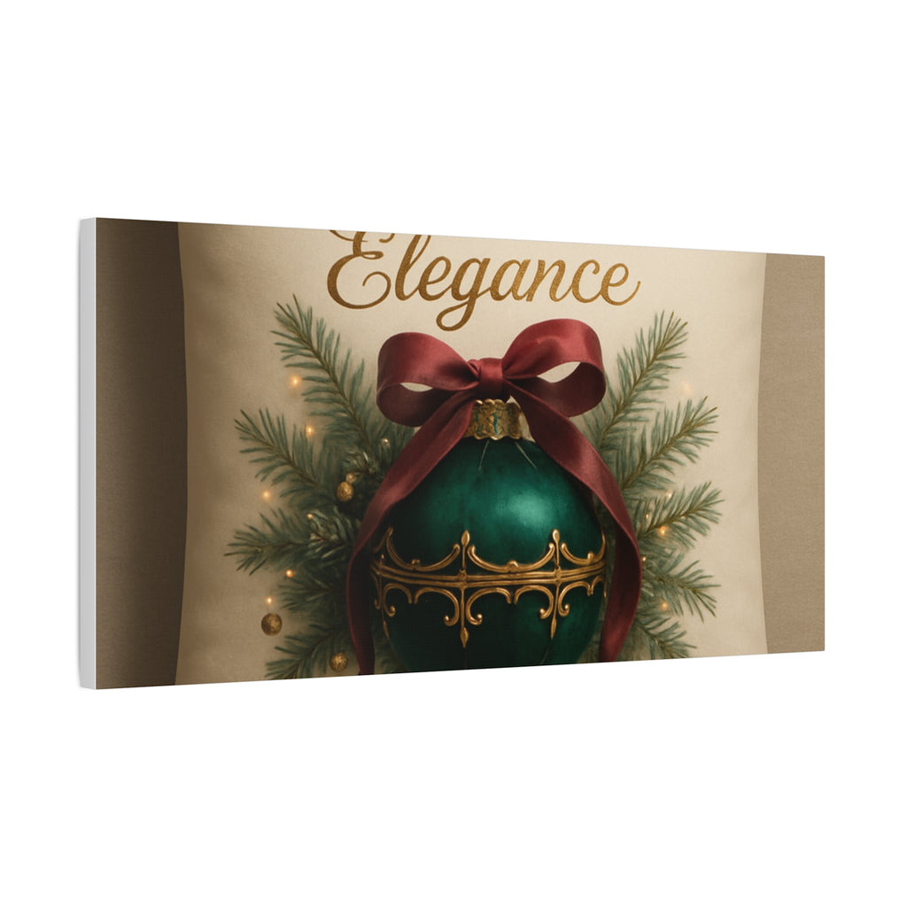 Festive Elegance Christmas Canvas Wall Art — Green Ornament Holiday Decor