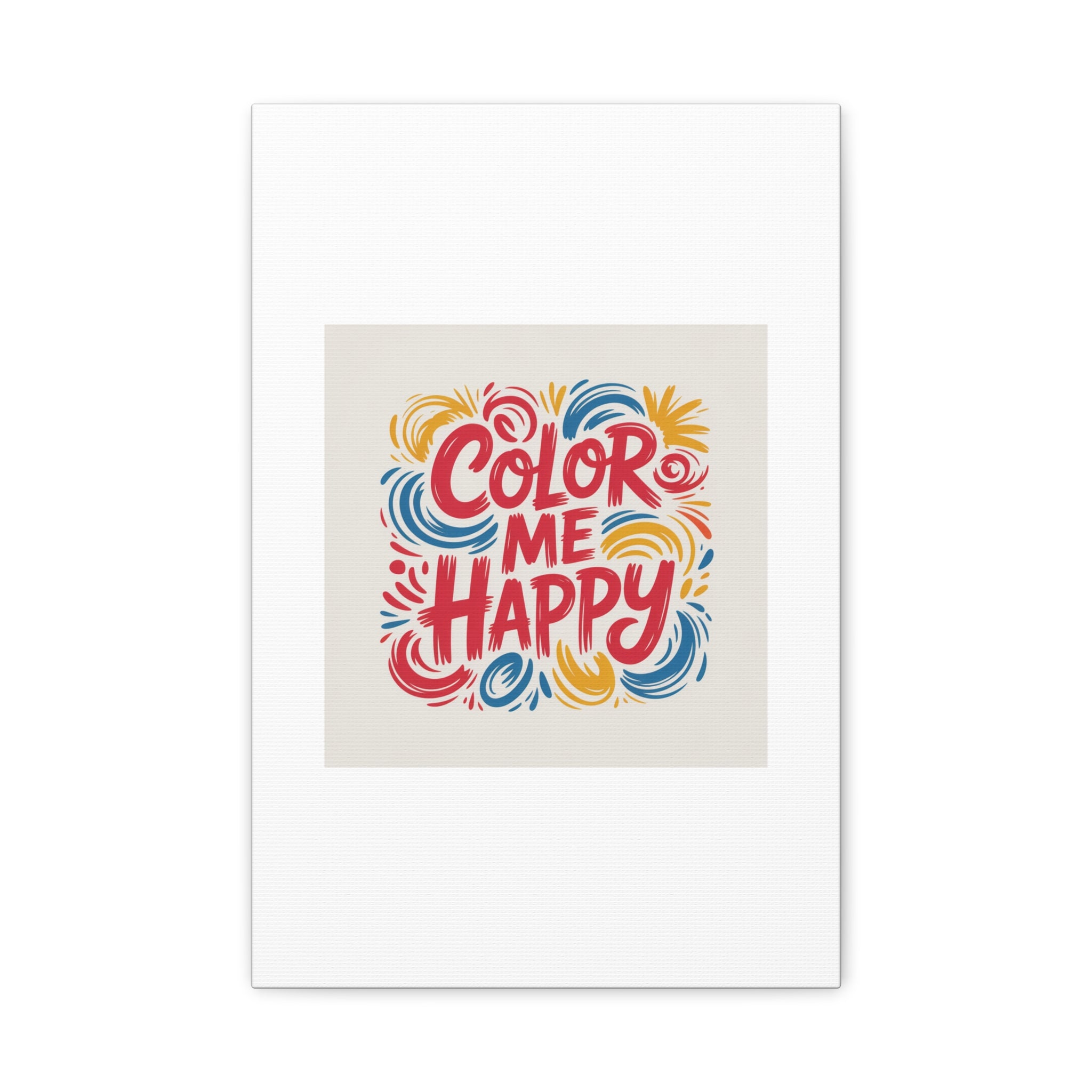 Color Me Happy Canvas Wall Art — Bright Hand-Lettered Inspirational Print