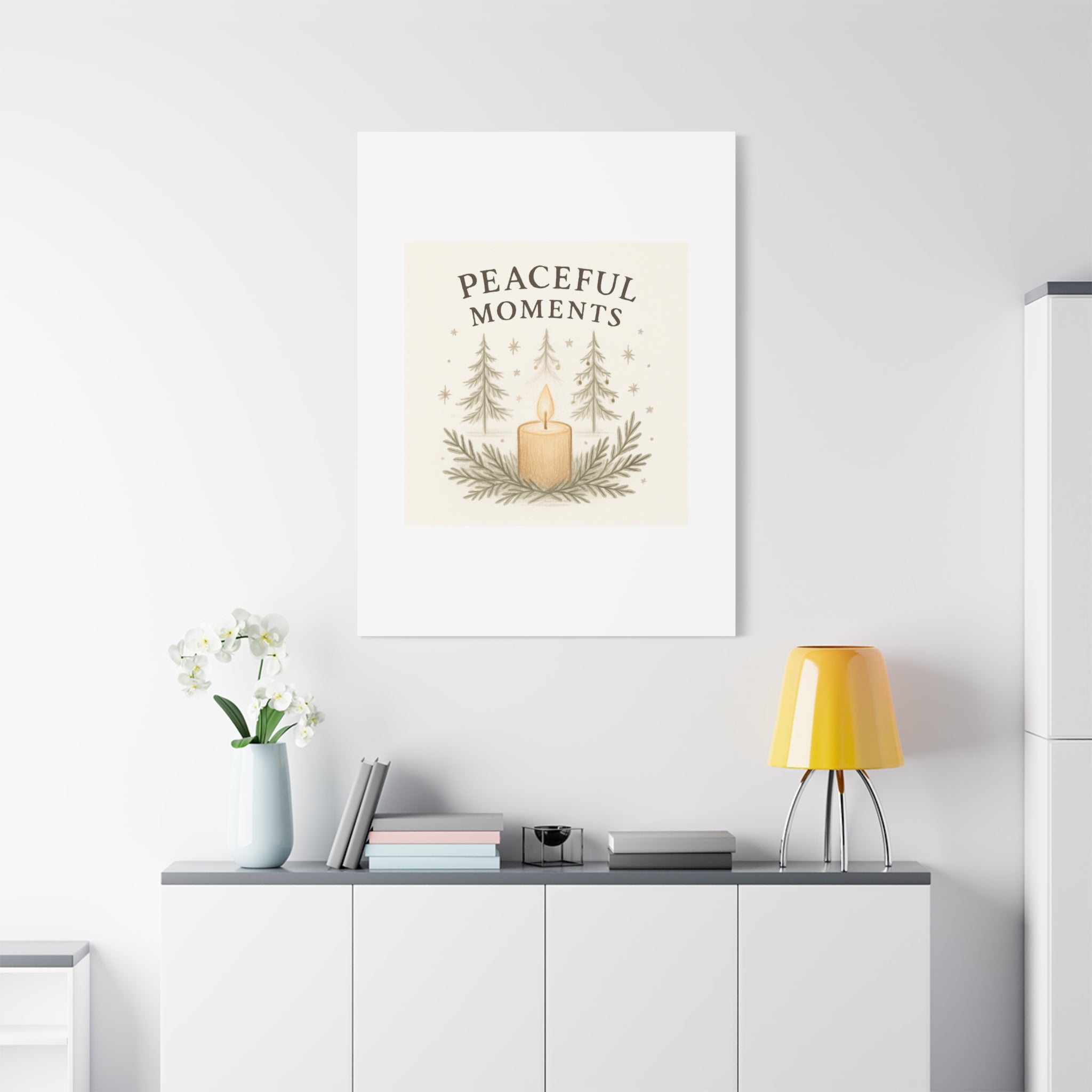 Peaceful Moments Candle Canvas — Matte Stretched Wall Art