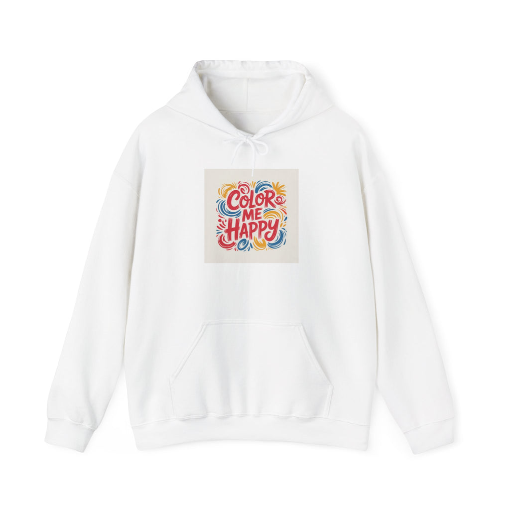 Color Me Happy Hoodie — Cheerful Retro Floral Graphic Sweatshirt