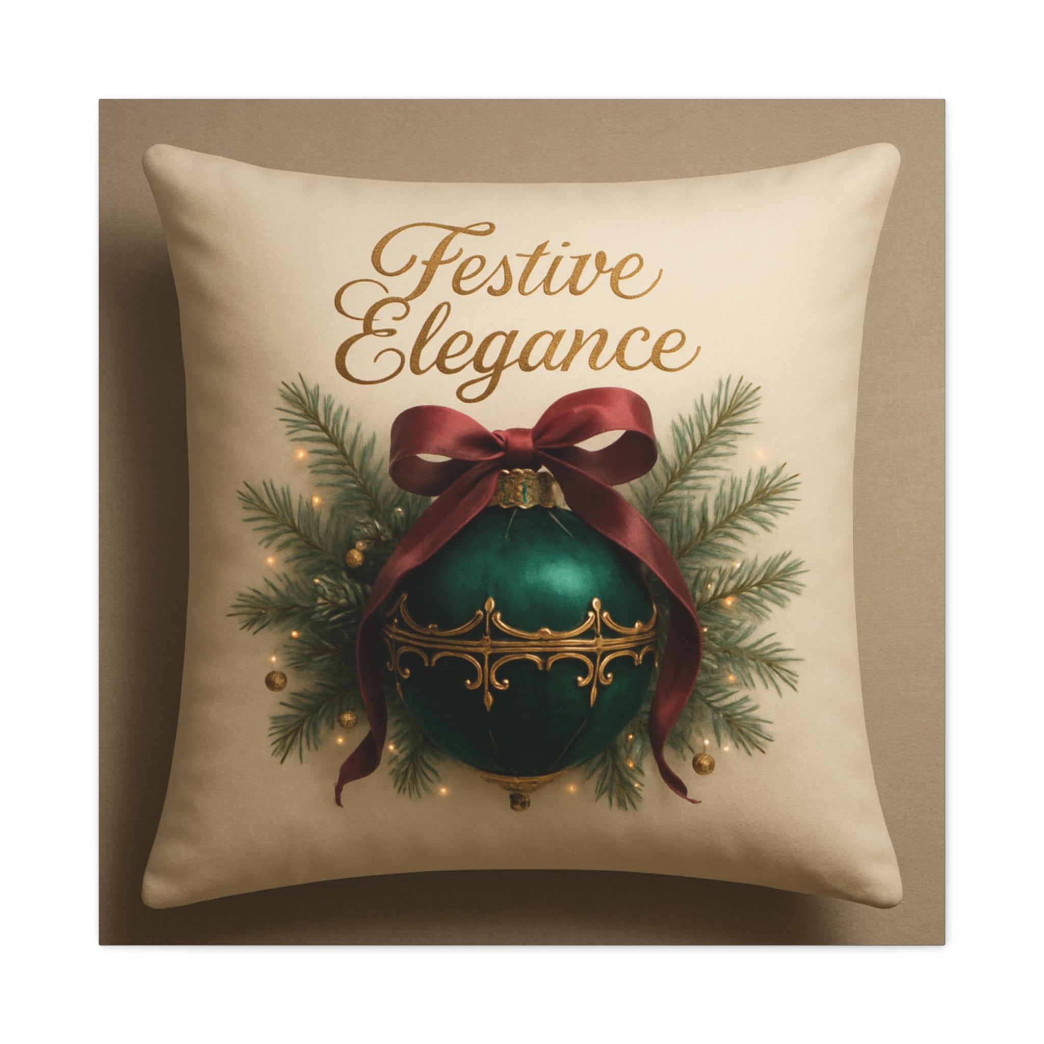 Festive Elegance Christmas Canvas Wall Art — Green Ornament Holiday Decor