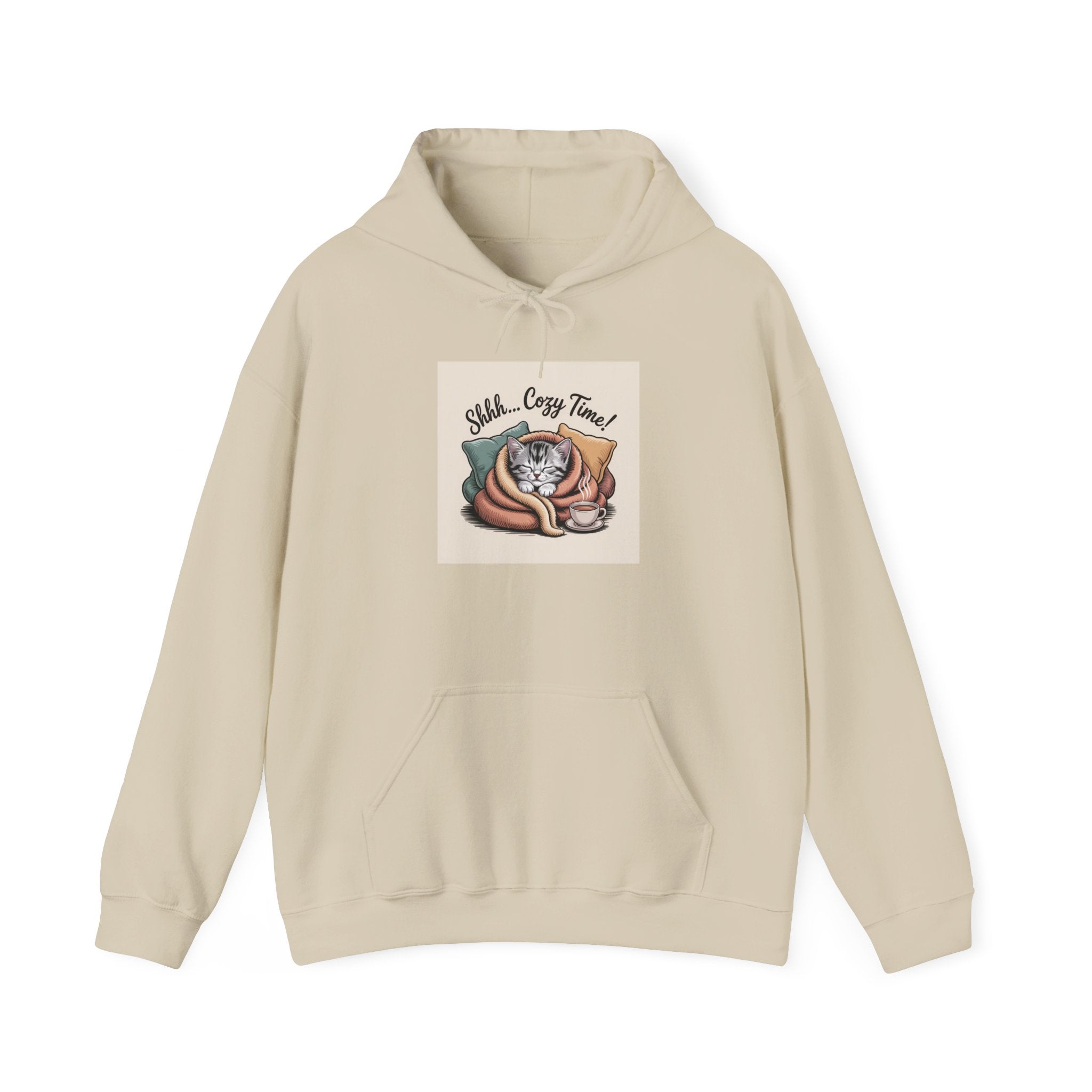 Cat Nap Hoodie – "Shh... Cozy Time!" Cute Sleeping Cat Graphic Sweatshirt