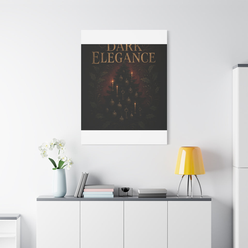 Elegance Christmas Canvas Wall Art — Vintage Candlelit Tree Matte Stretched Print