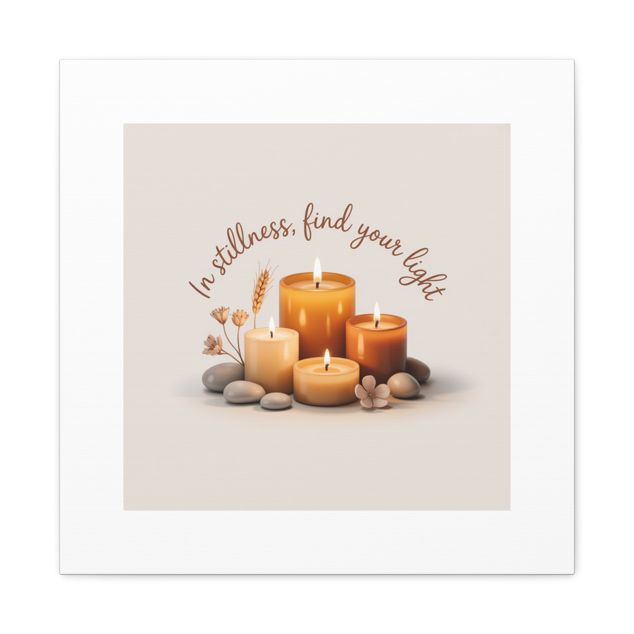 Canvas Wall Art - "In Stillness, Find Your Light" Candle Print