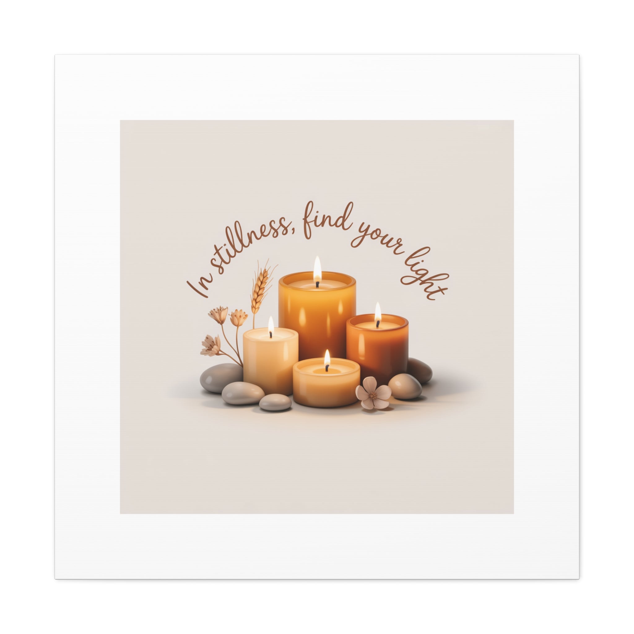 Canvas Wall Art - "In Stillness, Find Your Light" Candle Print