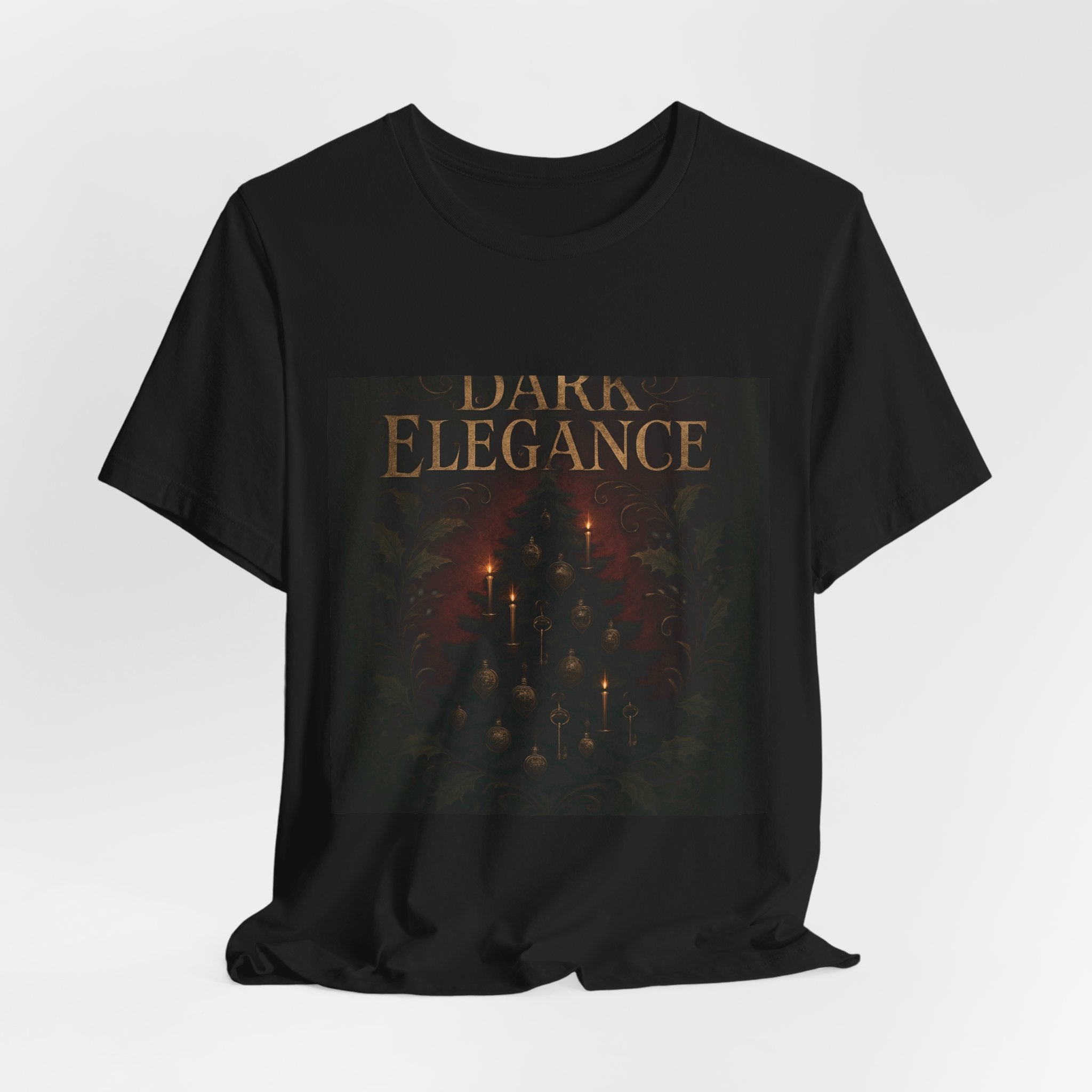 Dark Elegance Tee - Gothic Candlelight Graphic Shirt