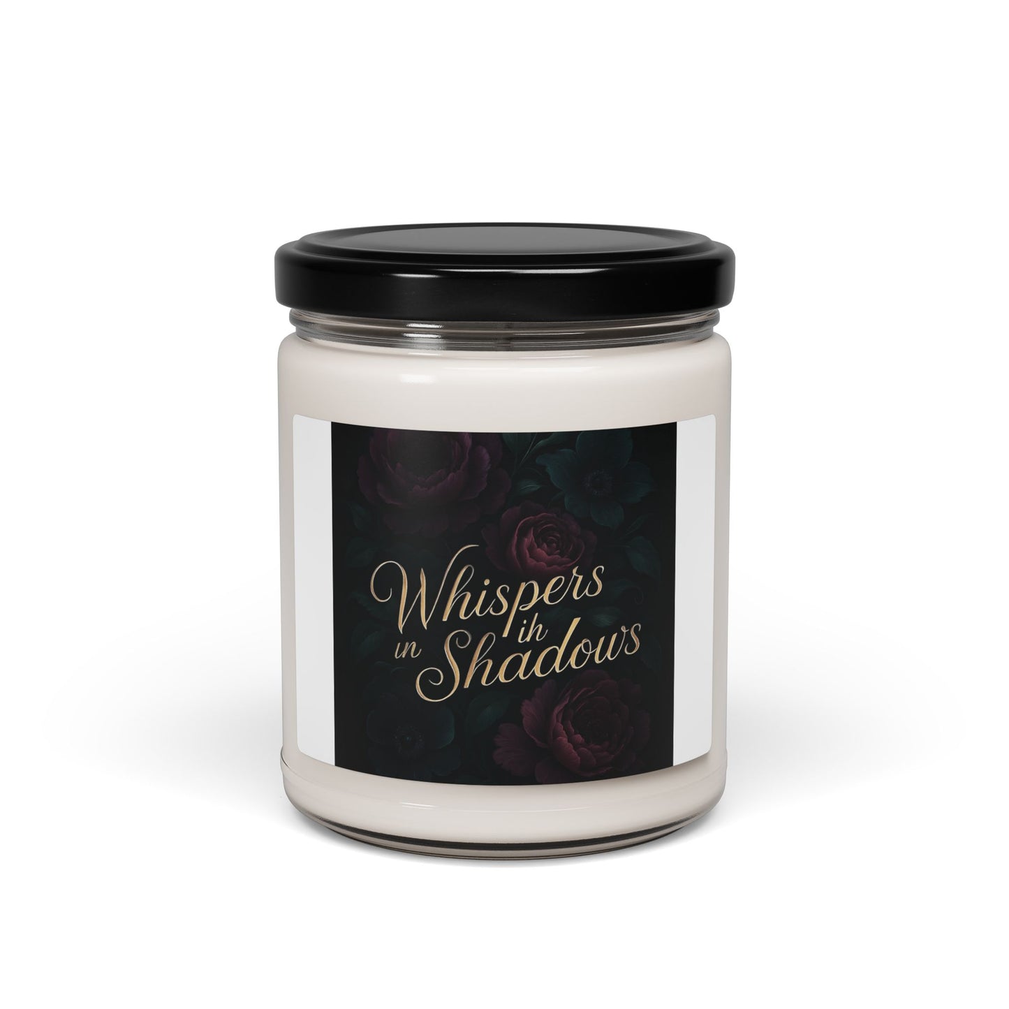 Whispers in Shadows 9oz Scented Soy Candle — Dark Floral Aromatherapy Jar
