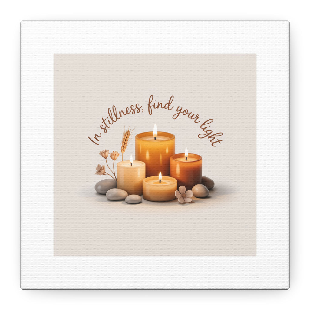 Canvas Wall Art - "In Stillness, Find Your Light" Candle Print