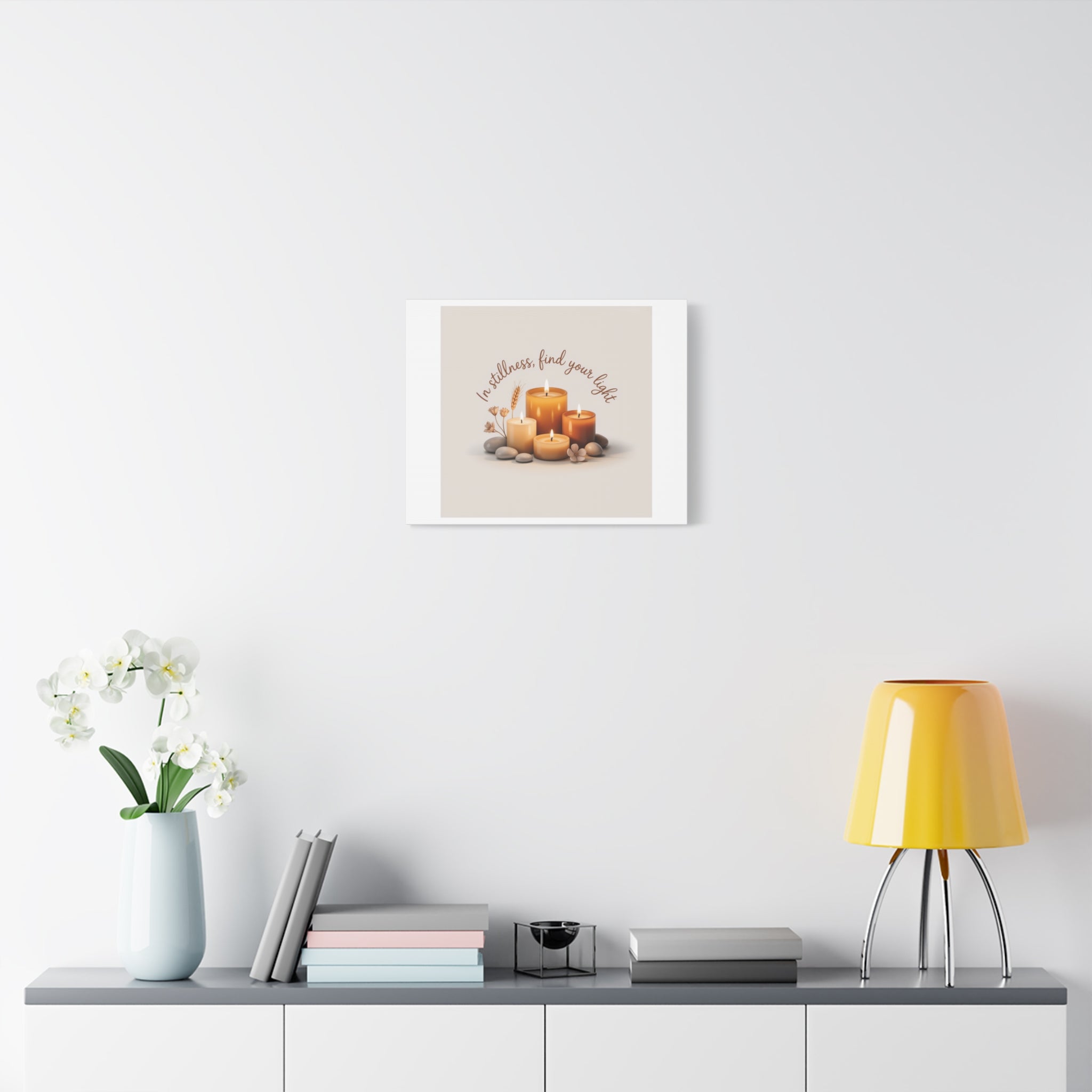 Canvas Wall Art - "In Stillness, Find Your Light" Candle Print