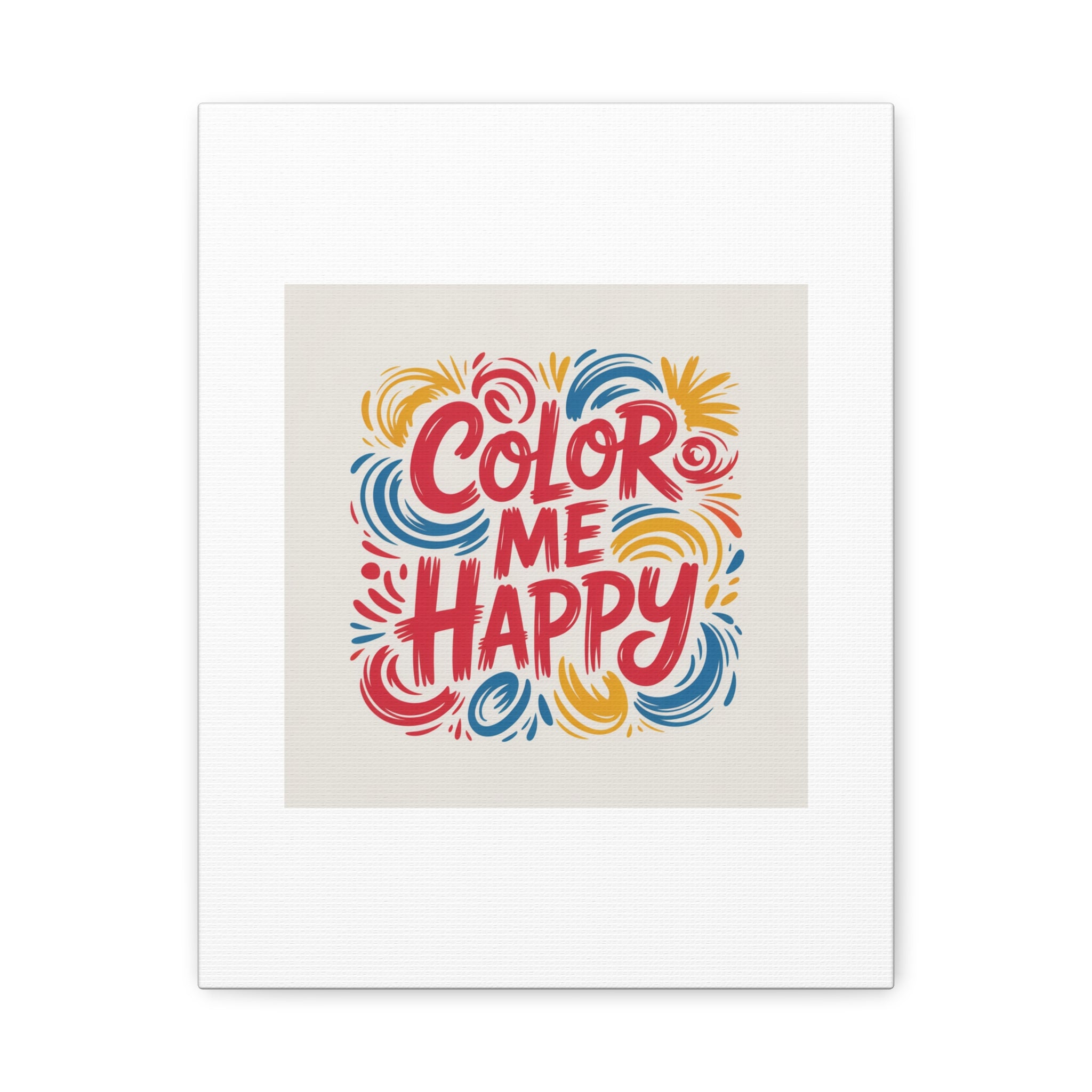 Color Me Happy Canvas Wall Art — Bright Hand-Lettered Inspirational Print
