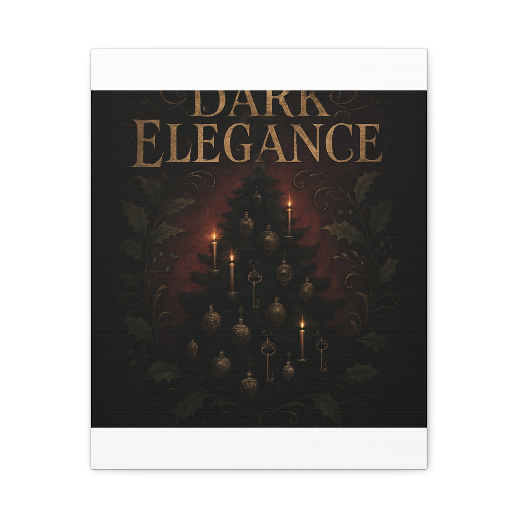 Elegance Christmas Canvas Wall Art — Vintage Candlelit Tree Matte Stretched Print