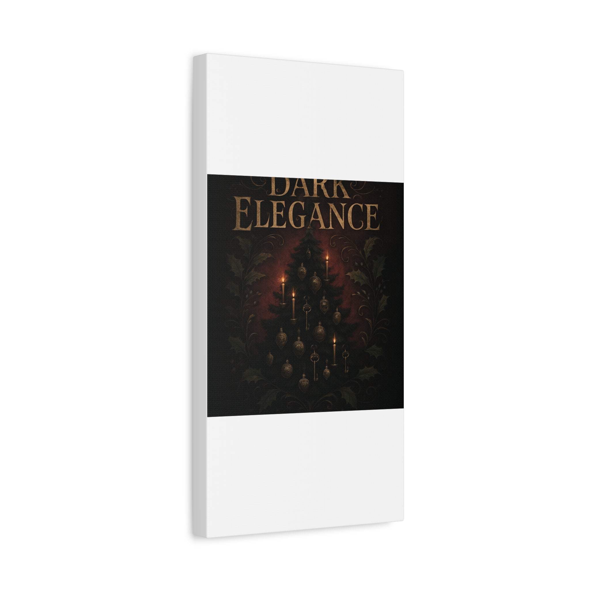 Elegance Christmas Canvas Wall Art — Vintage Candlelit Tree Matte Stretched Print