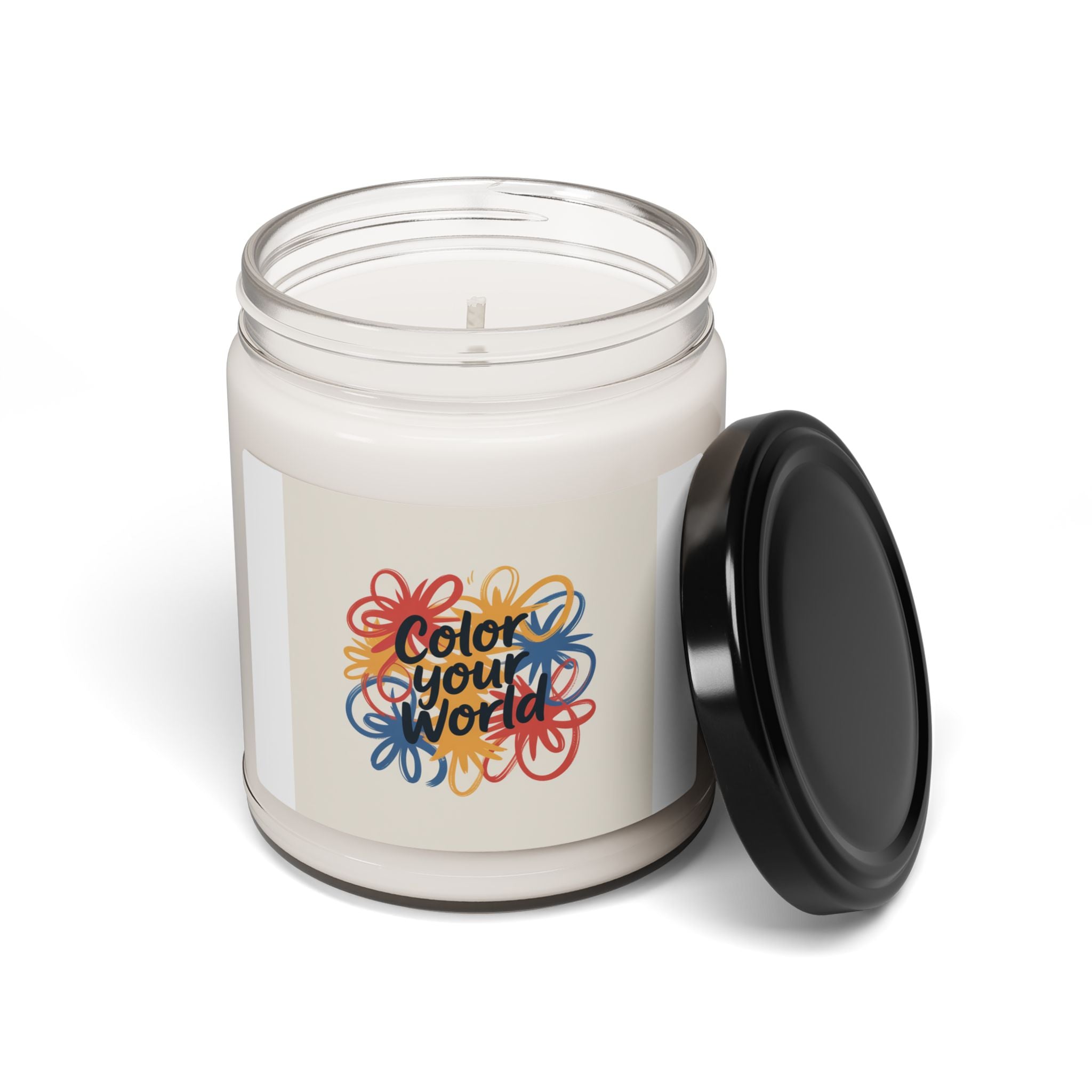 Scented Soy Candle — "Color Your World" Inspirational 9oz Jar