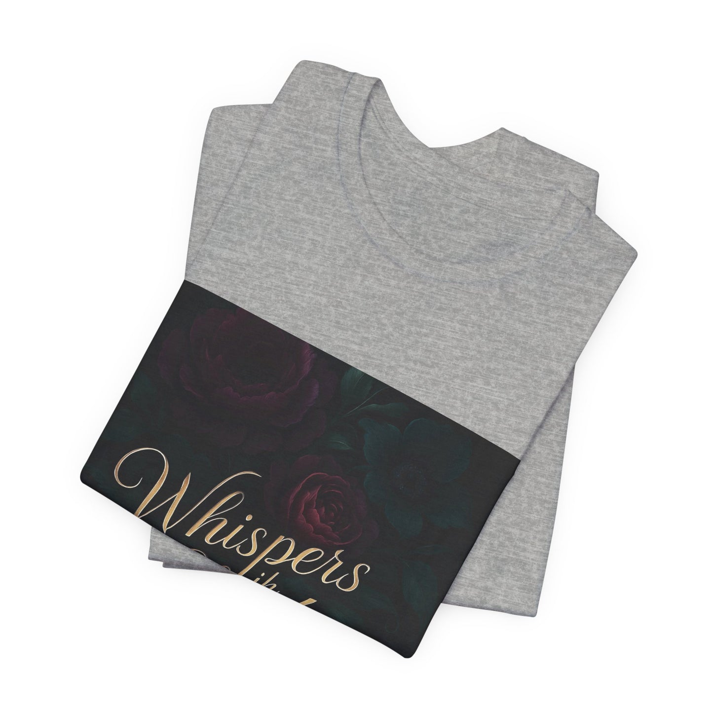 Whispers in the Shadows Graphic Tee — Gothic Floral Bookish Shirt