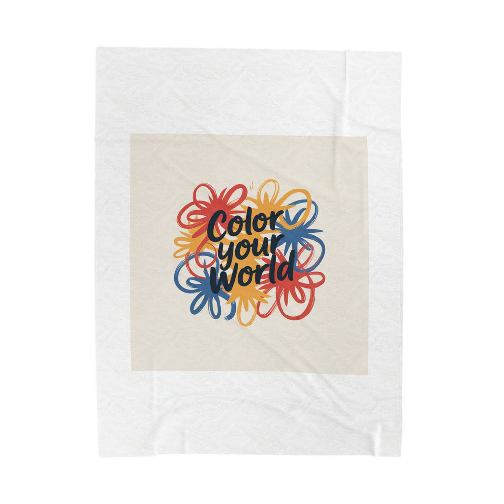 Velveteen Plush Blanket — "Color Your World" Cozy Throw