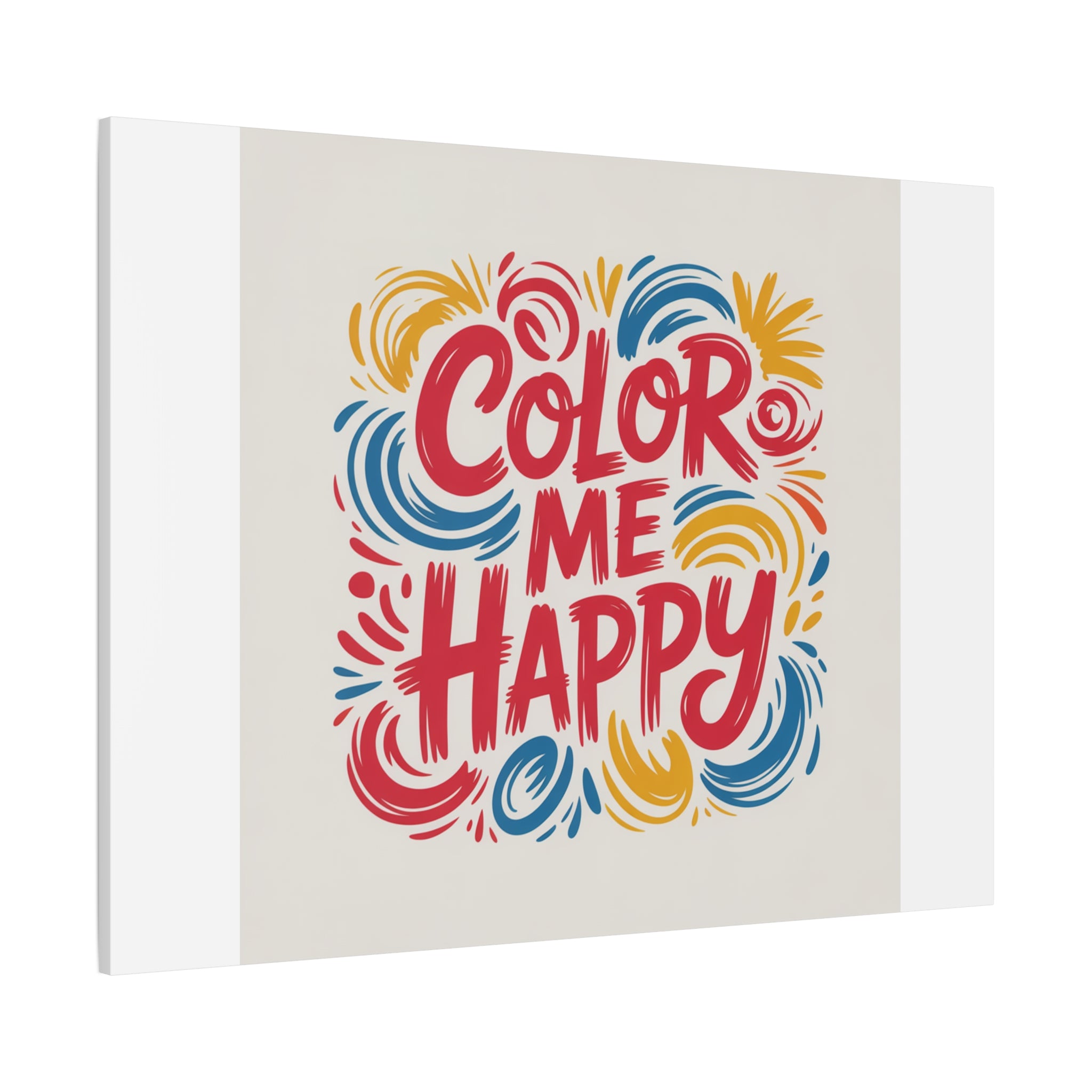 Color Me Happy Canvas Wall Art — Bright Hand-Lettered Inspirational Print