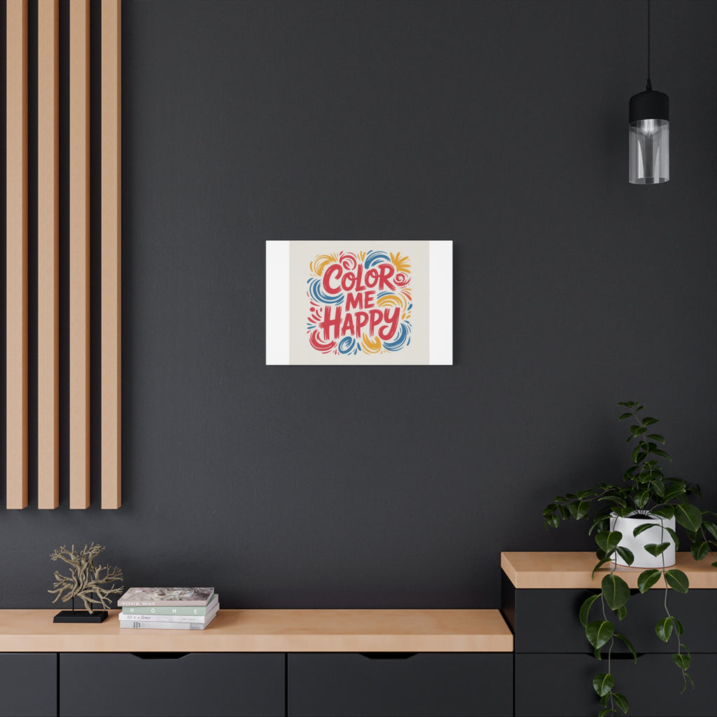 Color Me Happy Canvas Wall Art — Bright Hand-Lettered Inspirational Print