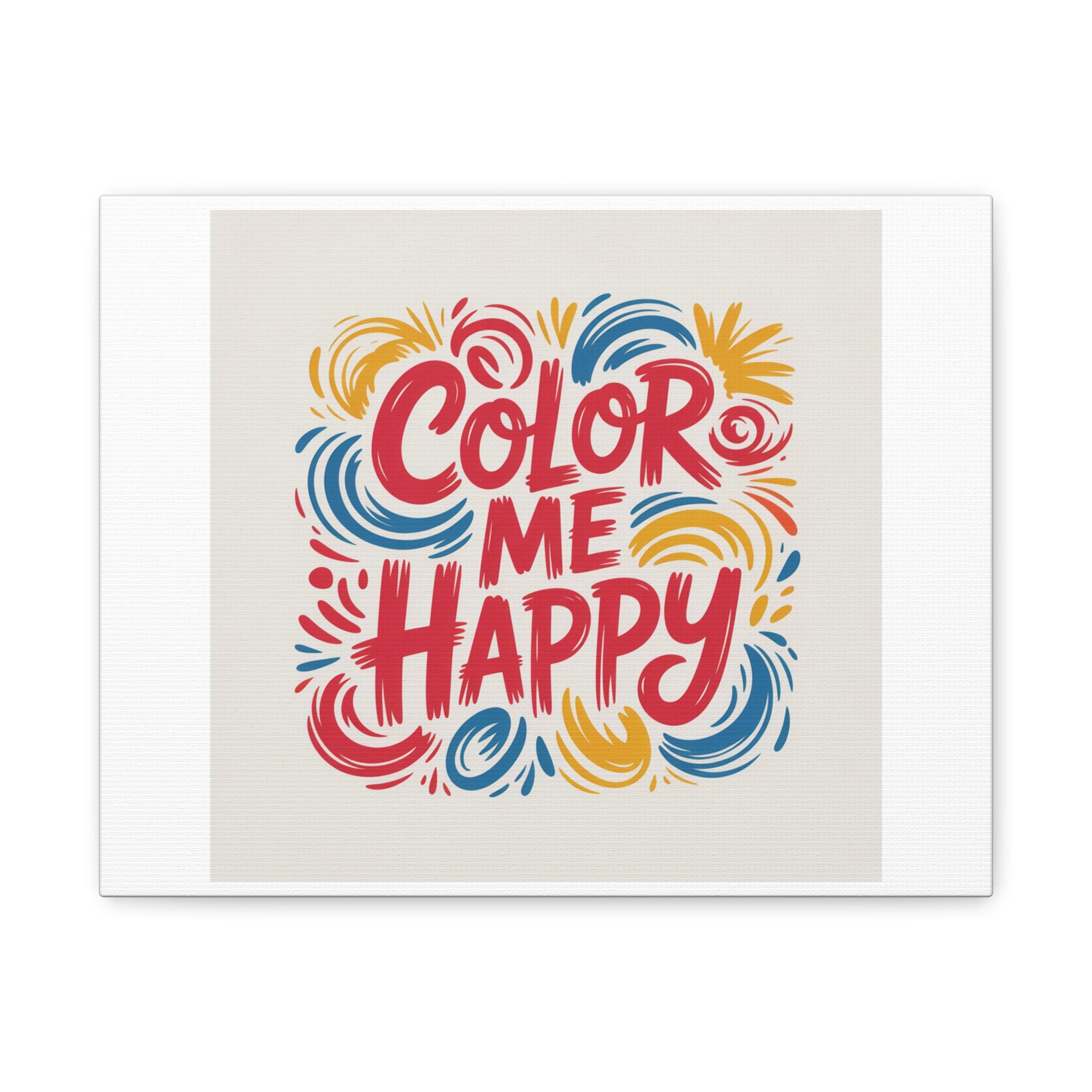 Color Me Happy Canvas Wall Art — Bright Hand-Lettered Inspirational Print