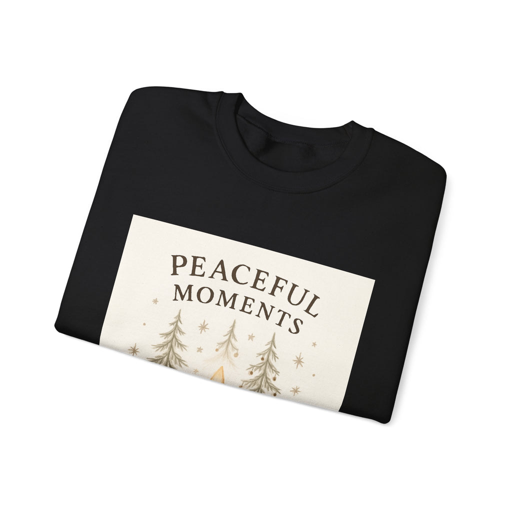 Peaceful Moments Candle Sweatshirt — Cozy Holiday Forest Crewneck