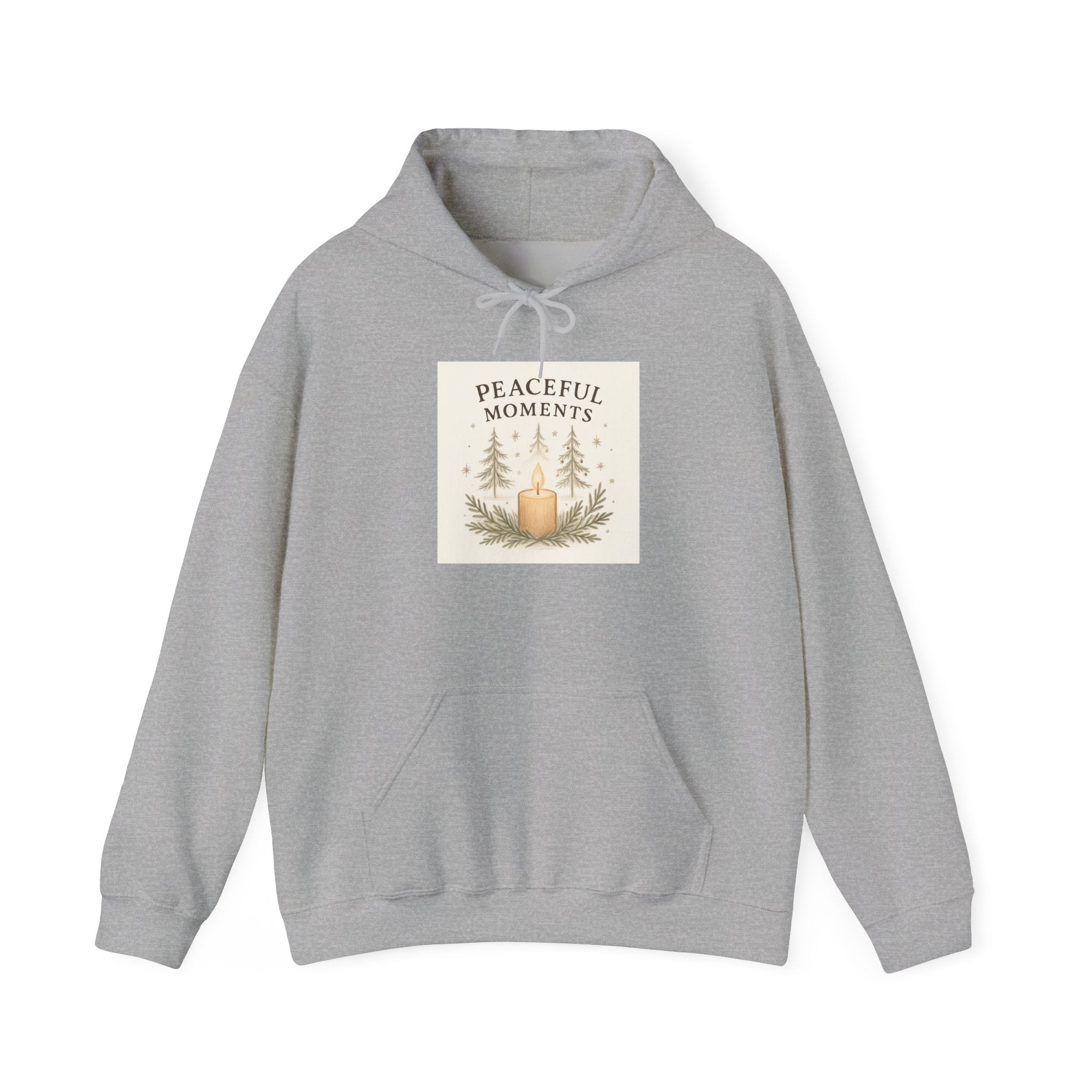 Peaceful Moments Candle Hoodie — Cozy Forest Candle Sweatshirt