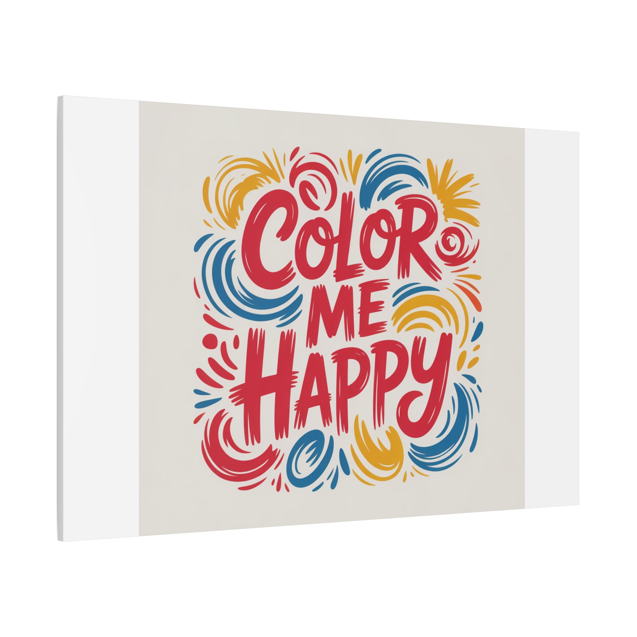 Color Me Happy Canvas Wall Art — Bright Hand-Lettered Inspirational Print