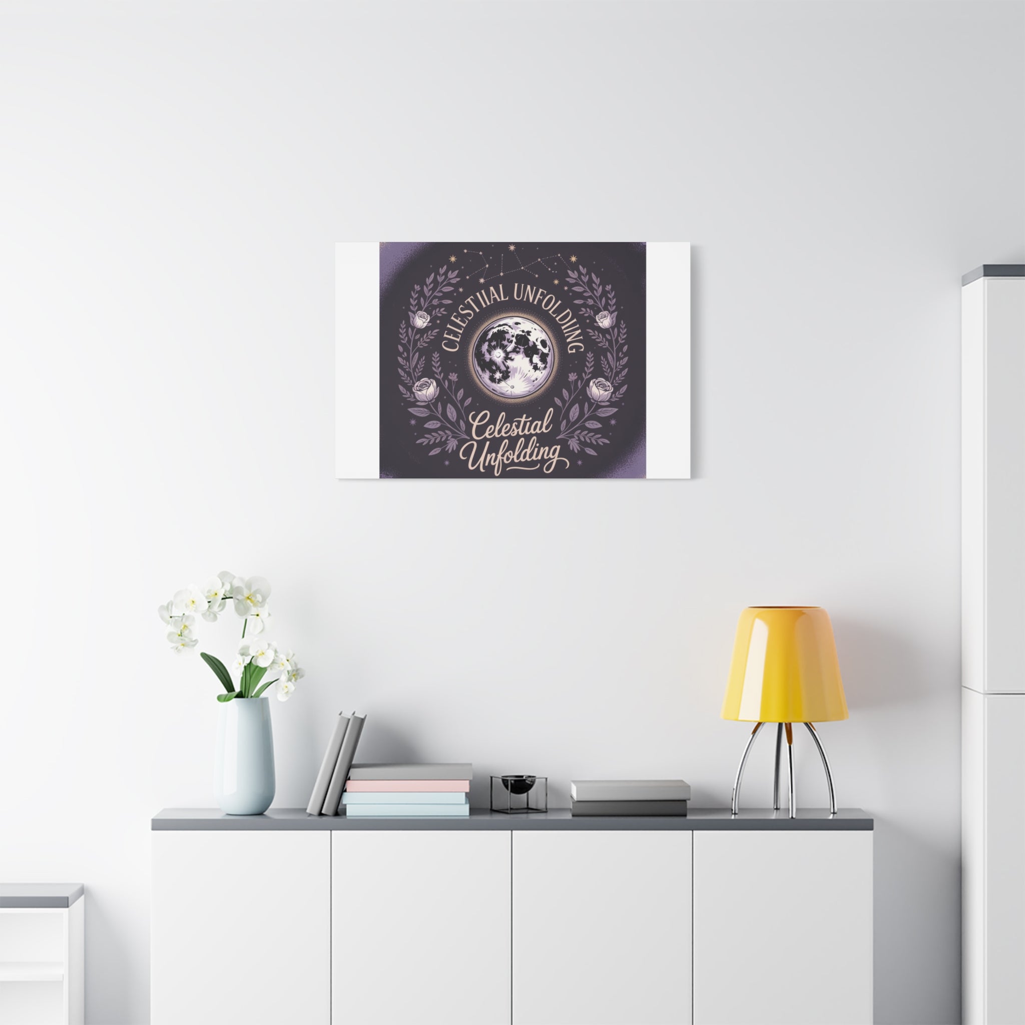 Celestial Unfolding Moon Art Canvas