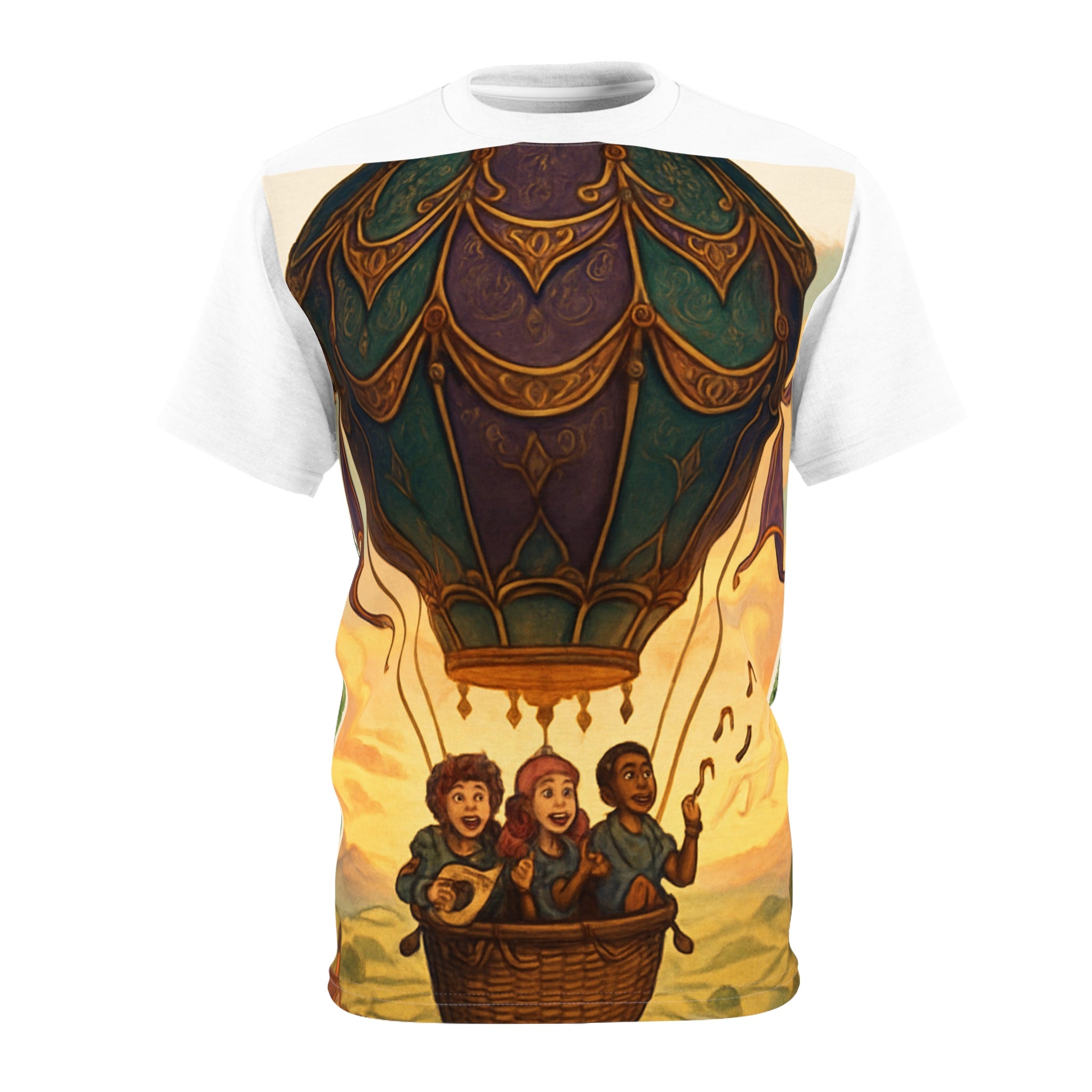 Hot Air Balloon Adventure Tee — Illustrated Singing Trio Print