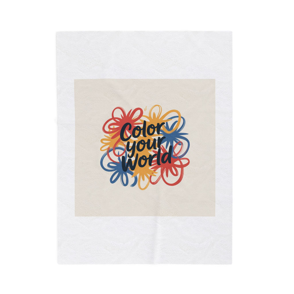 Velveteen Plush Blanket — "Color Your World" Cozy Throw