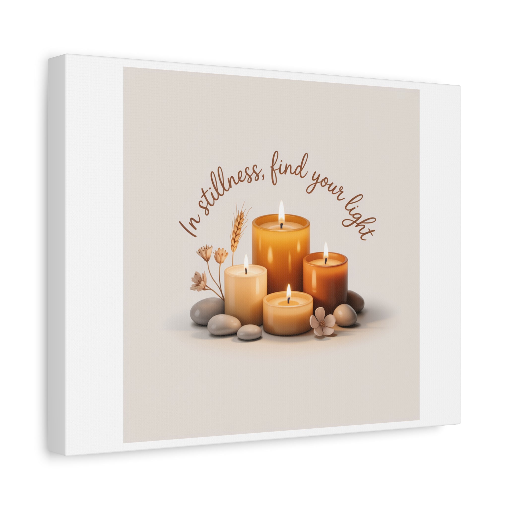 Canvas Wall Art - "In Stillness, Find Your Light" Candle Print
