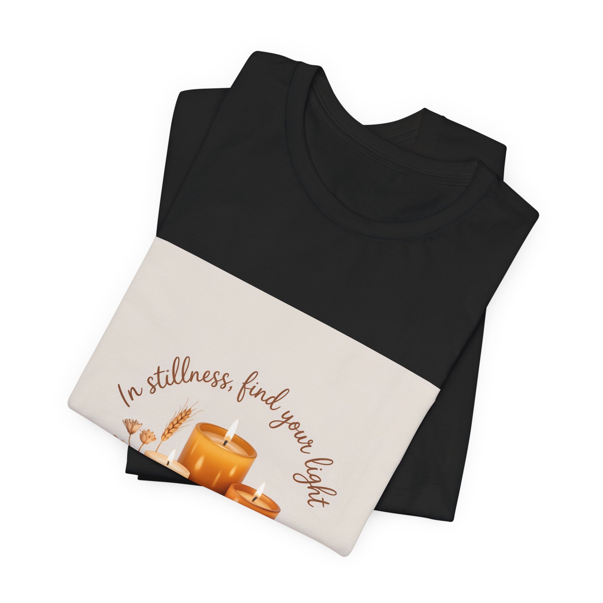 Candles & Calm Tee — "In Stillness, Find Your Light" Relaxation T-Shirt