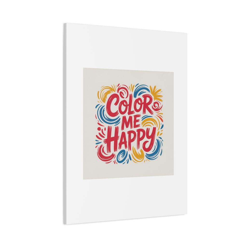 Color Me Happy Canvas Wall Art — Bright Hand-Lettered Inspirational Print