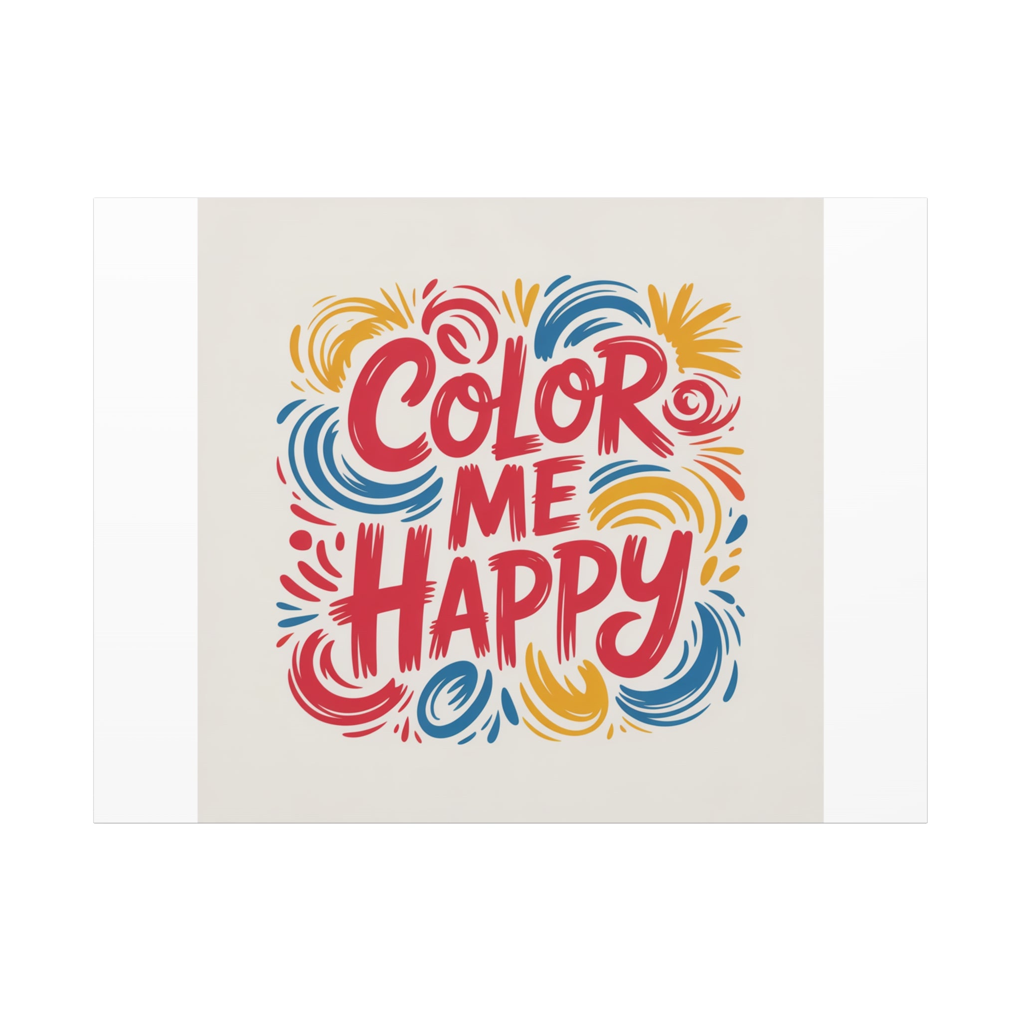 Color Me Happy Canvas Wall Art — Bright Hand-Lettered Inspirational Print