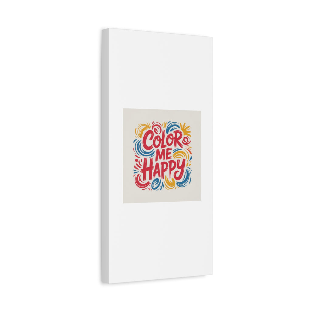 Color Me Happy Canvas Wall Art — Bright Hand-Lettered Inspirational Print