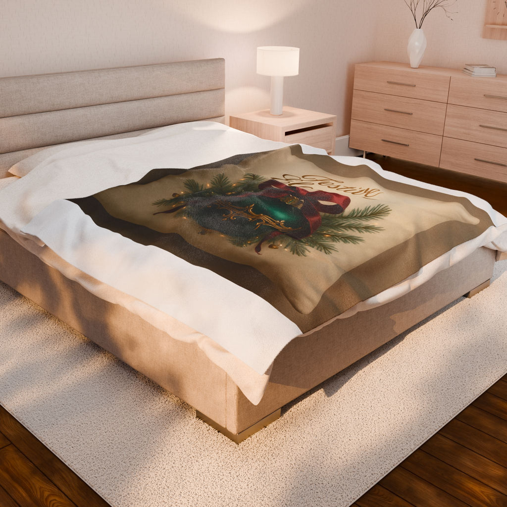 Festive Elegance Christmas Plush Blanket