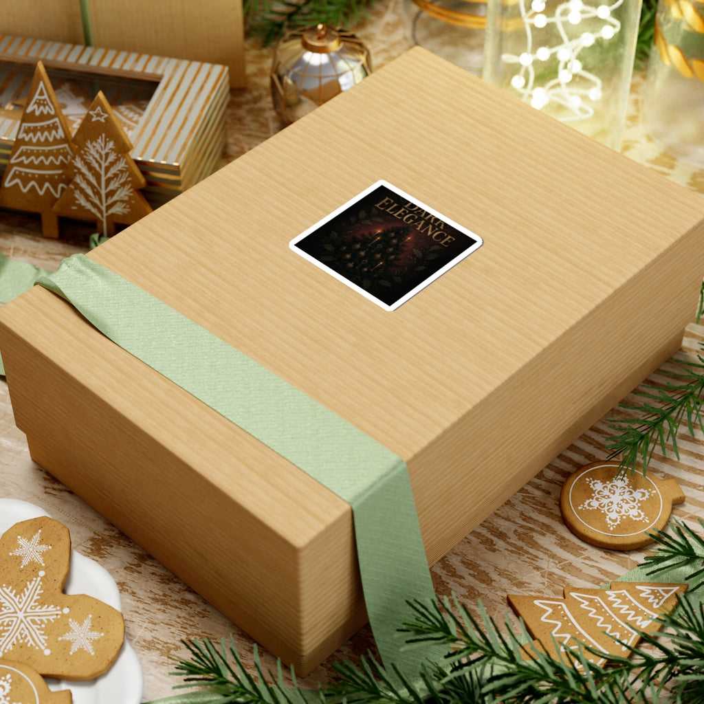 Dark Elegance Christmas Tree Sticker — Gothic Holiday Kiss-Cut Decal