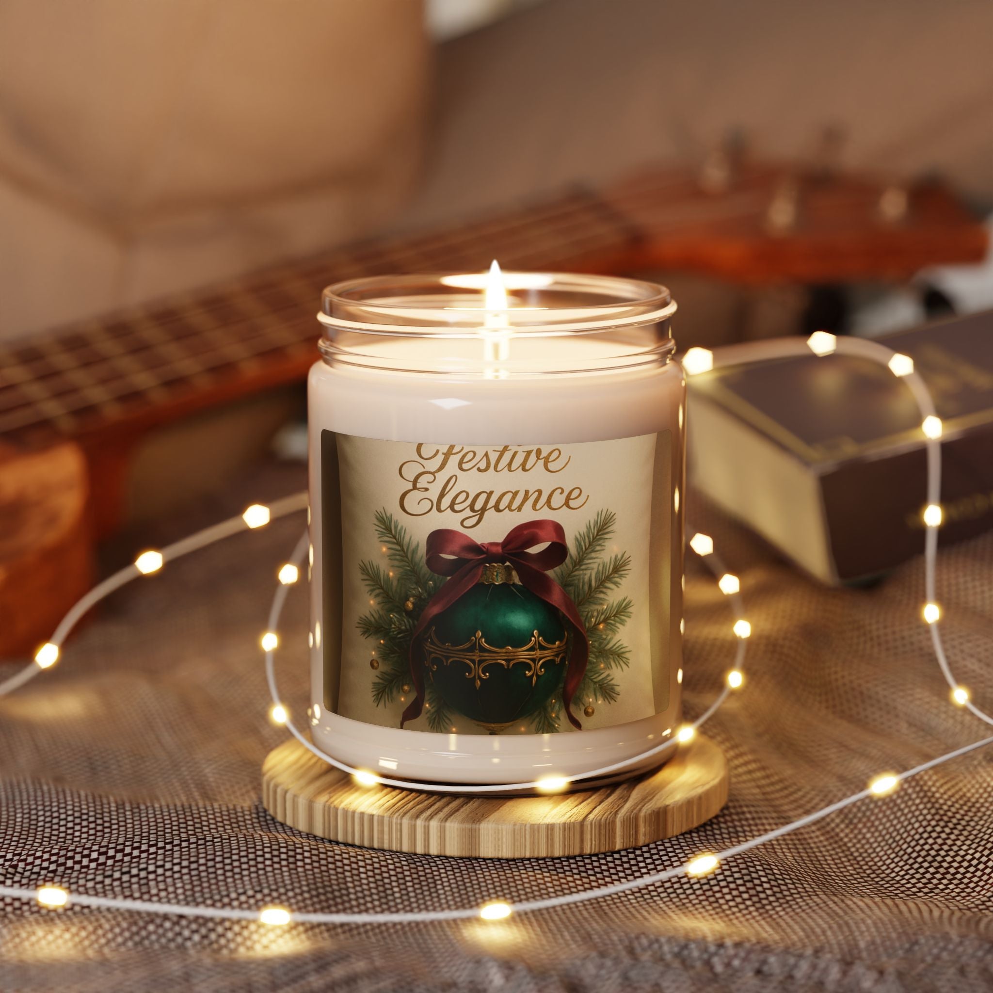 Festive Elegance Scented Soy Candle - 9oz Christmas Ornament Fragrance