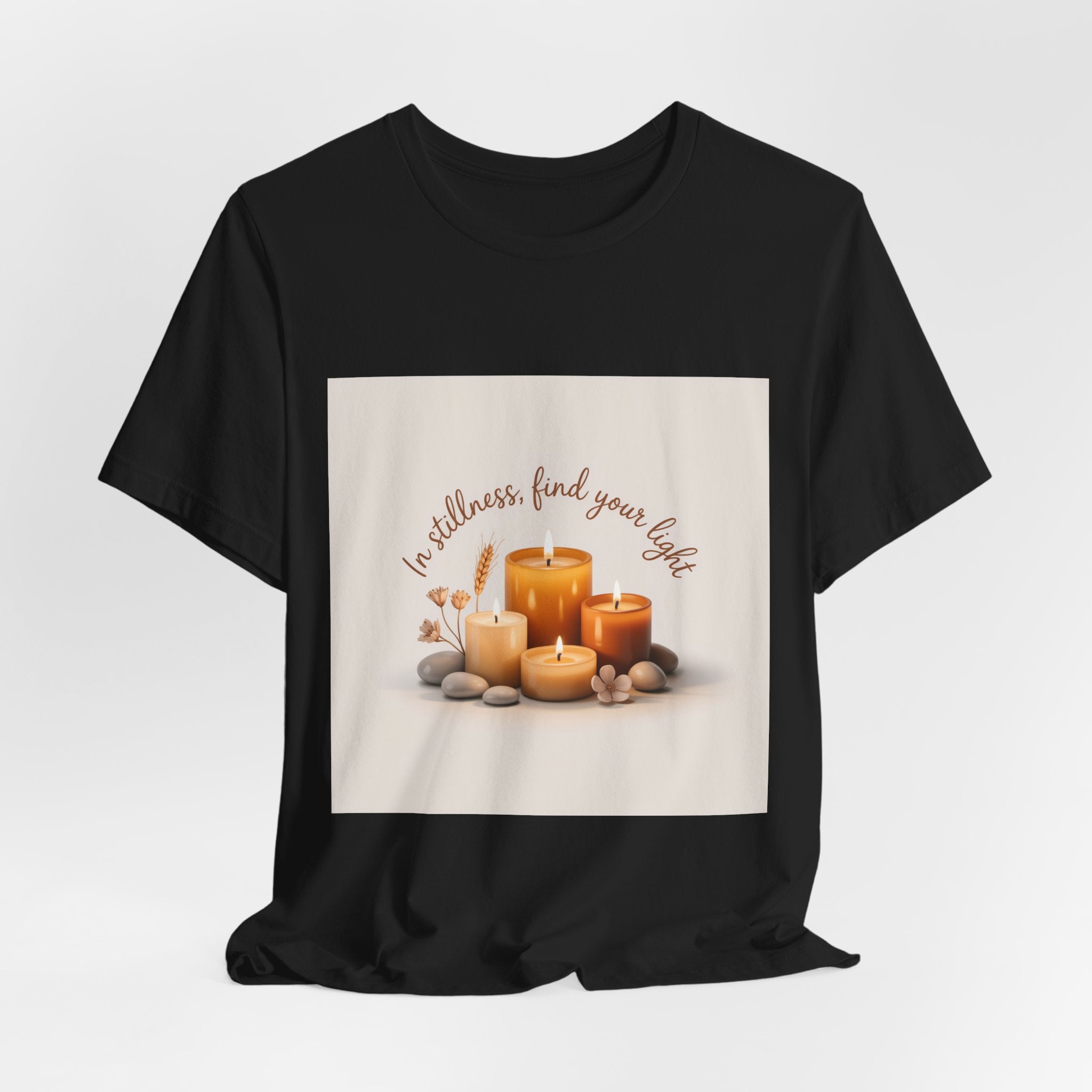 Candles & Calm Tee — "In Stillness, Find Your Light" Relaxation T-Shirt