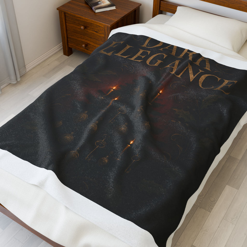 Dark Elegance Velveteen Plush Blanket — Gothic Candlelight Throw