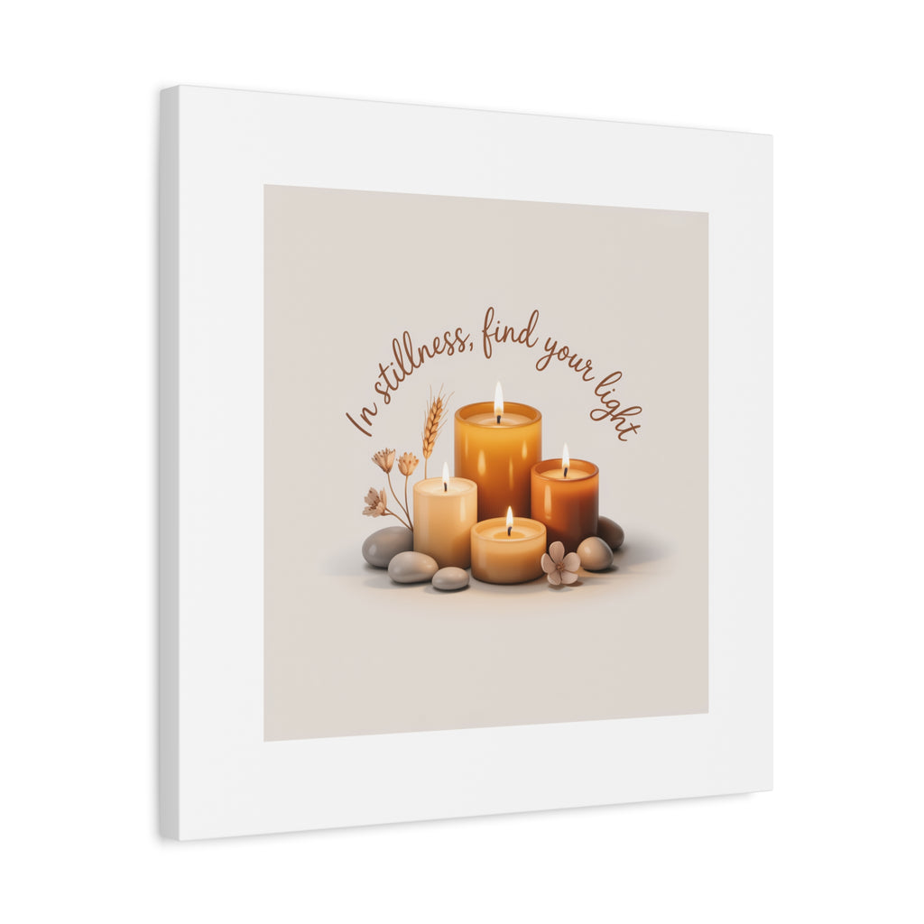 Canvas Wall Art - "In Stillness, Find Your Light" Candle Print