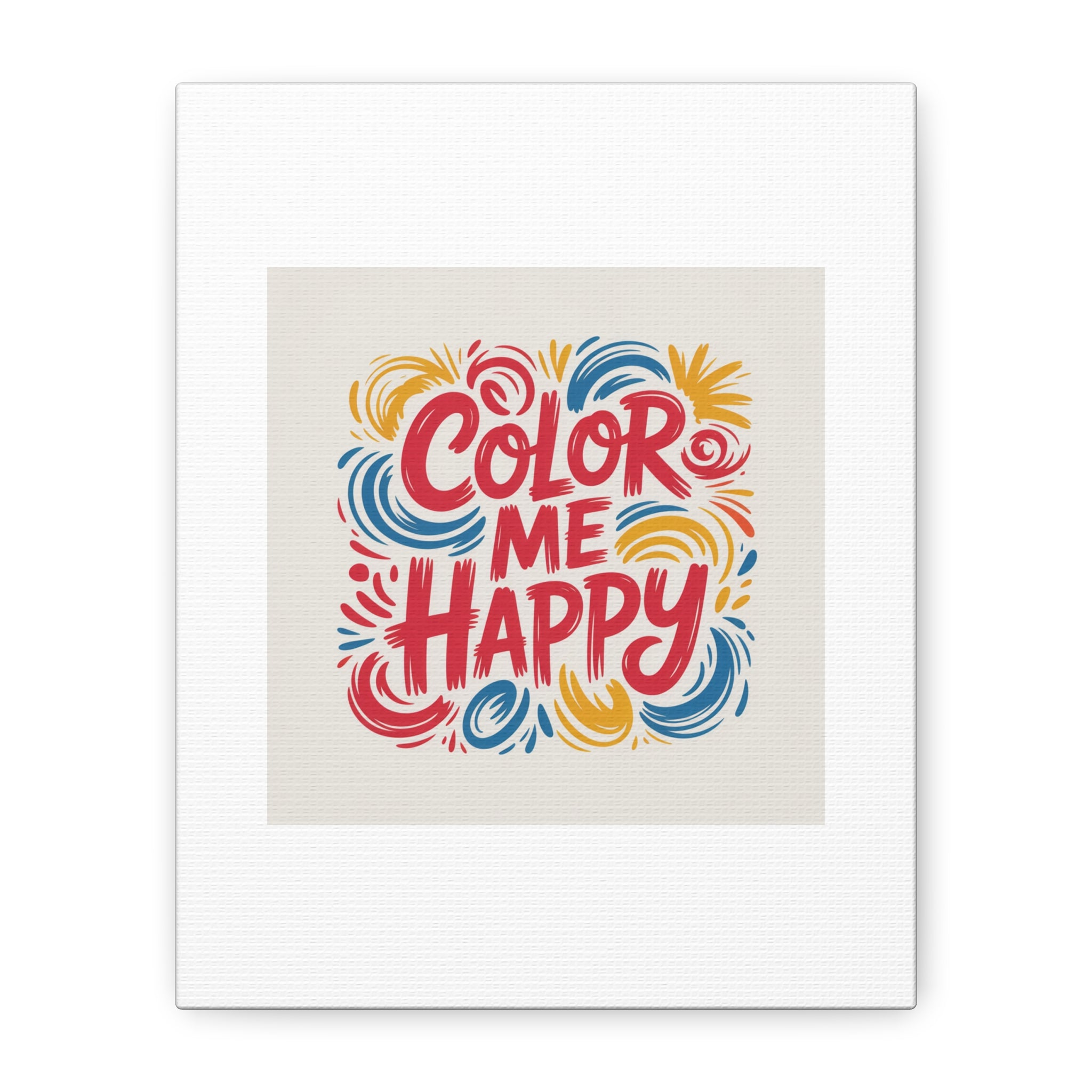 Color Me Happy Canvas Wall Art — Bright Hand-Lettered Inspirational Print