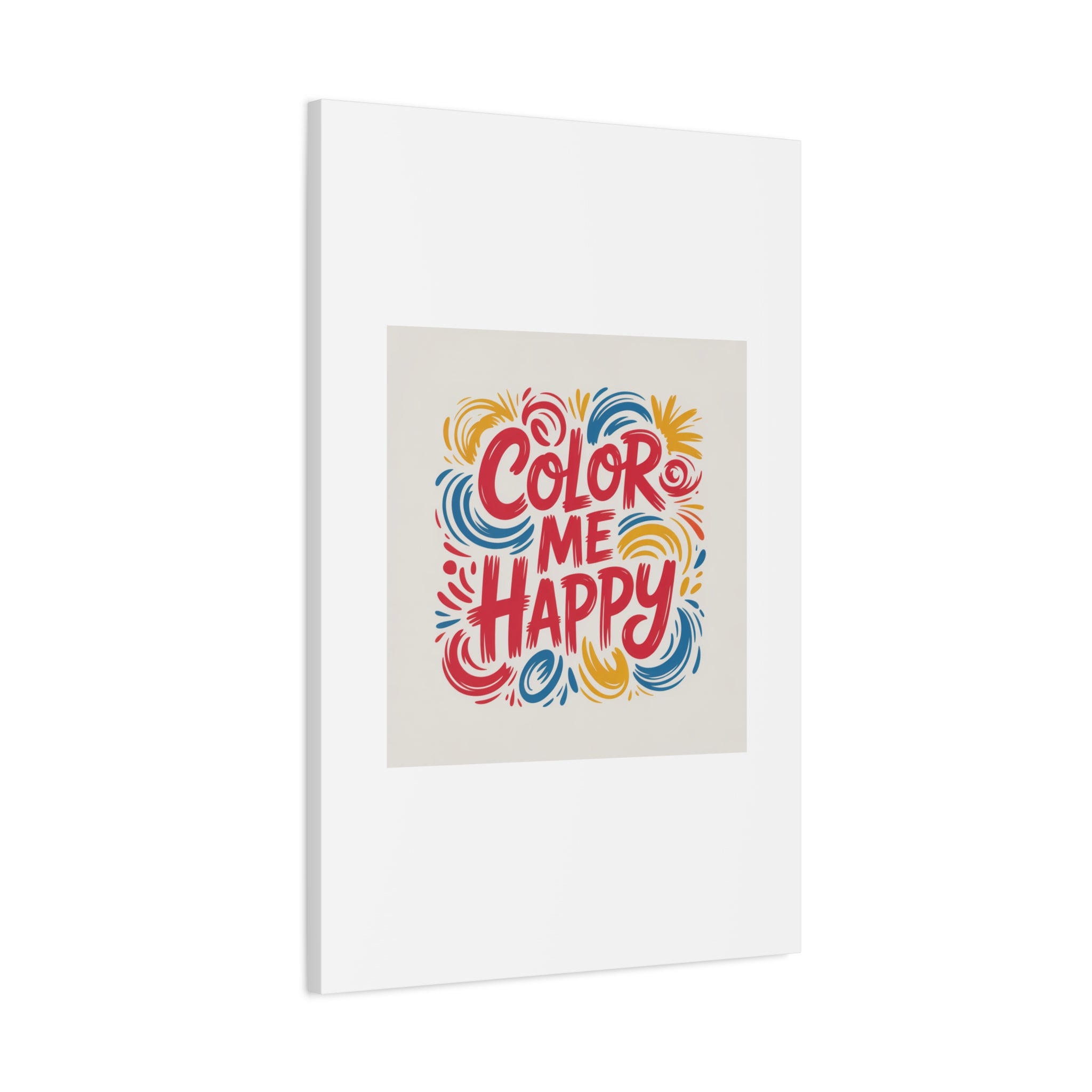 Color Me Happy Canvas Wall Art — Bright Hand-Lettered Inspirational Print