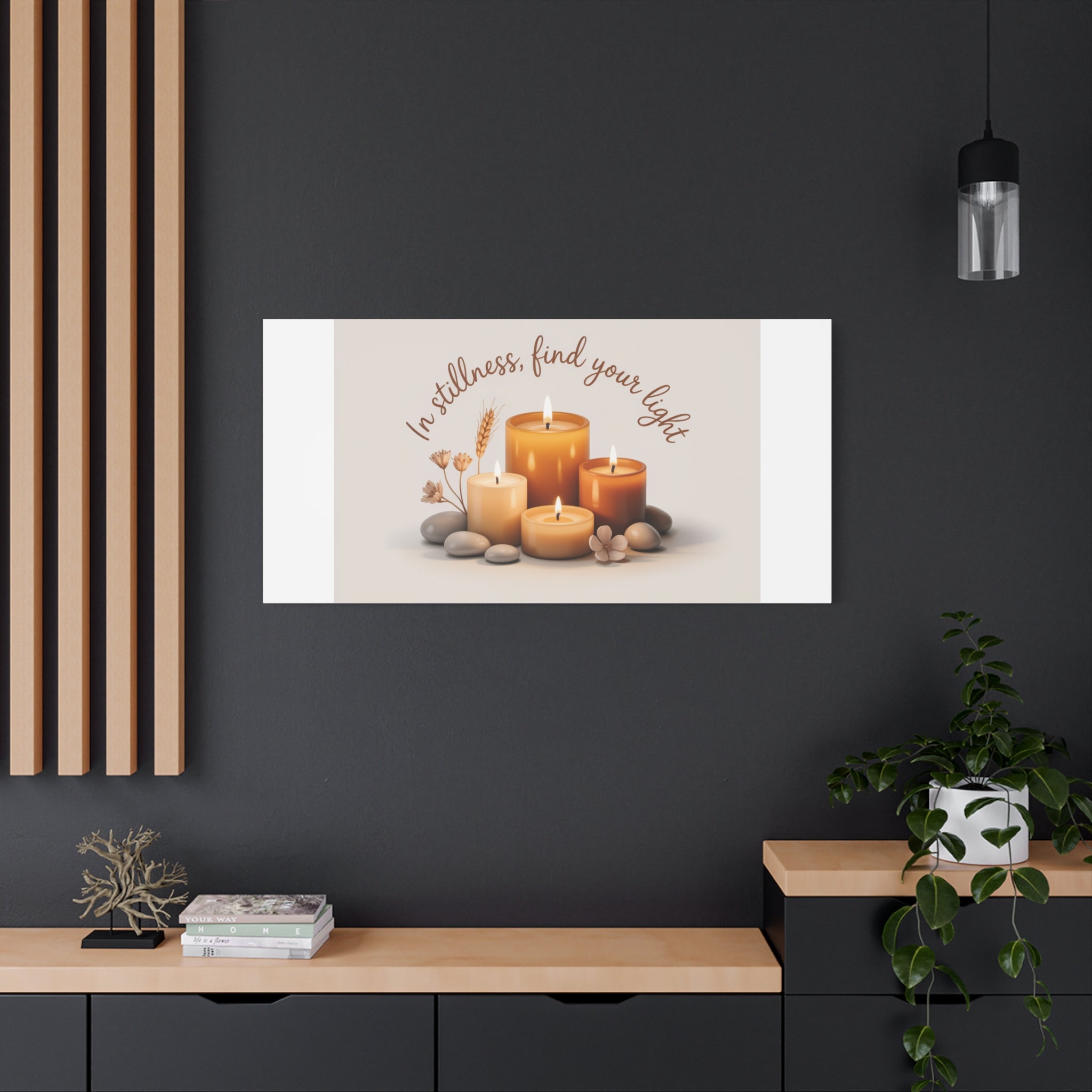Canvas Wall Art - "In Stillness, Find Your Light" Candle Print