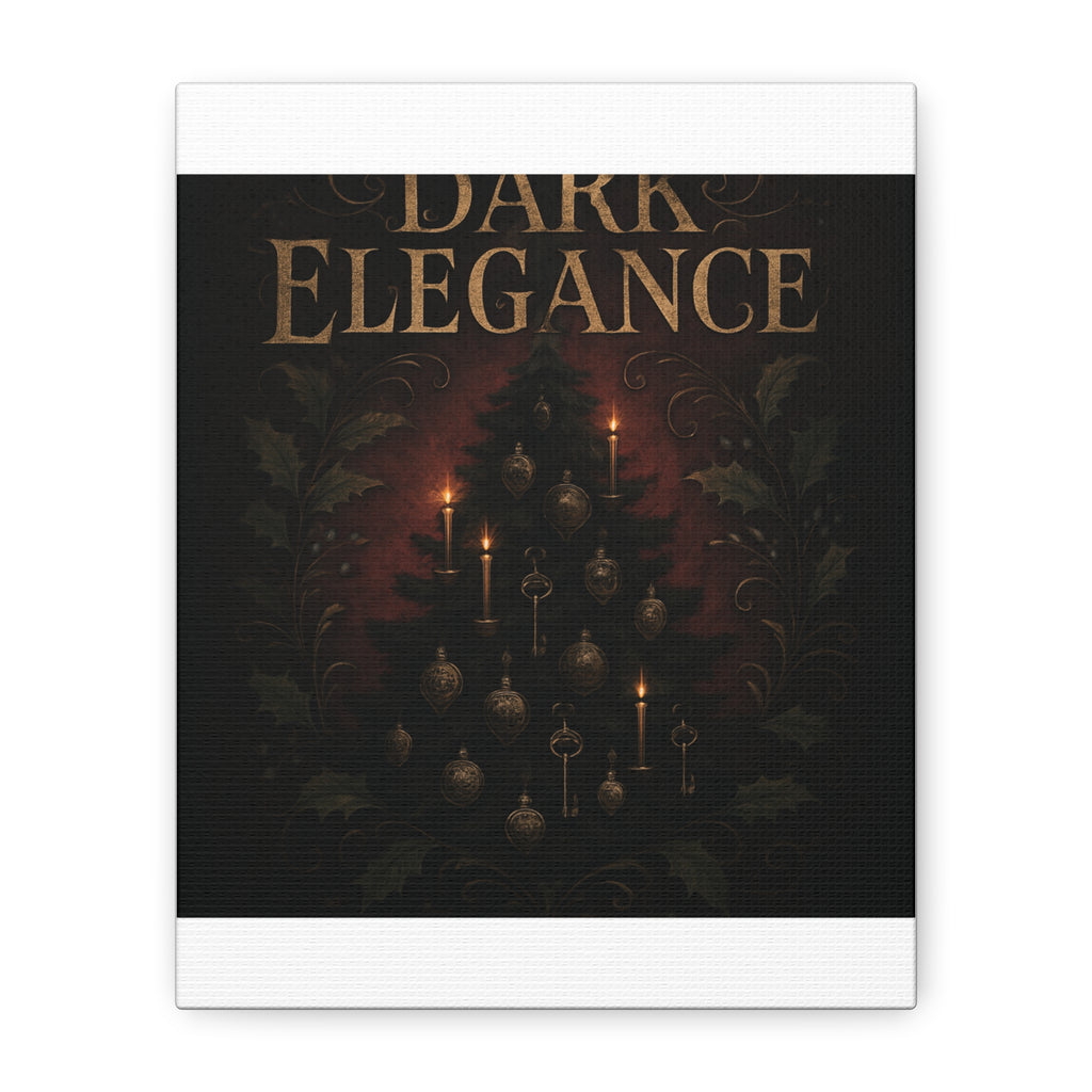 Elegance Christmas Canvas Wall Art — Vintage Candlelit Tree Matte Stretched Print