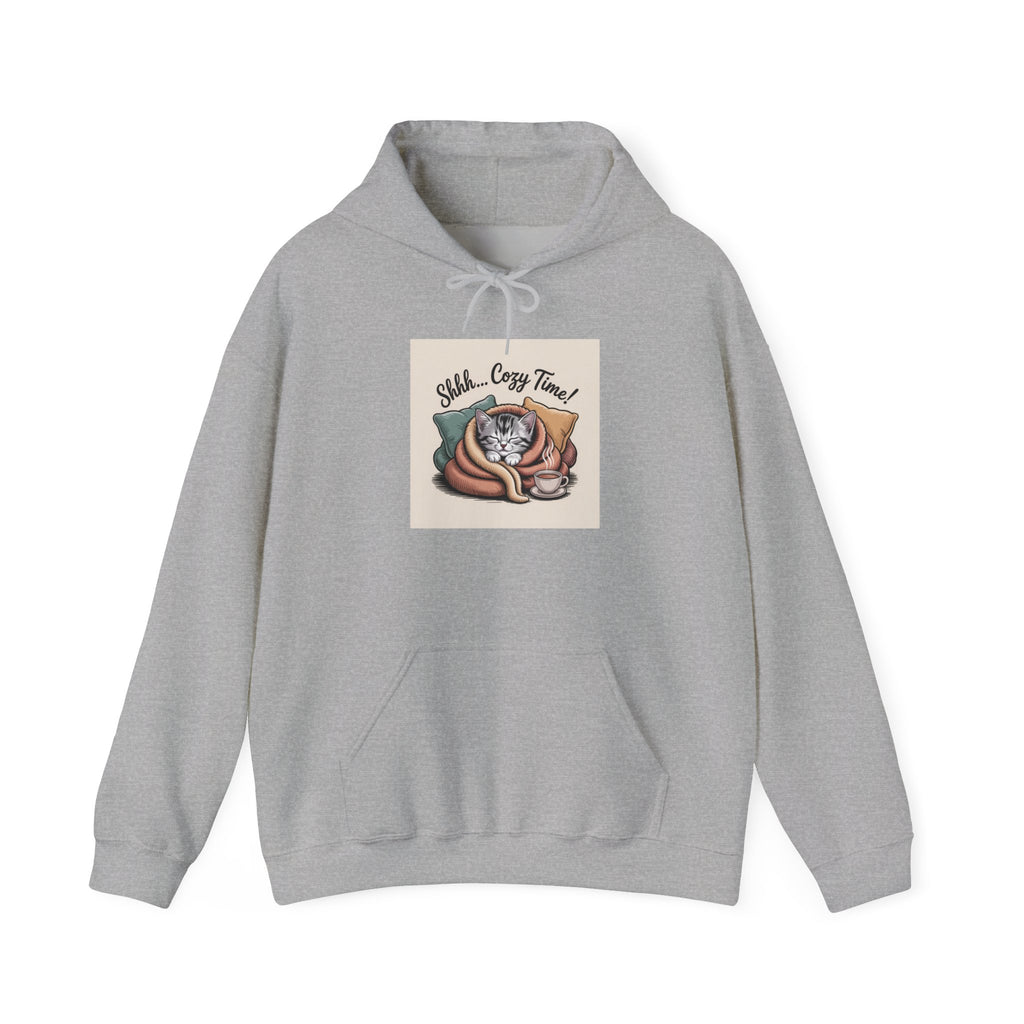 Cat Nap Hoodie – "Shh... Cozy Time!" Cute Sleeping Cat Graphic Sweatshirt
