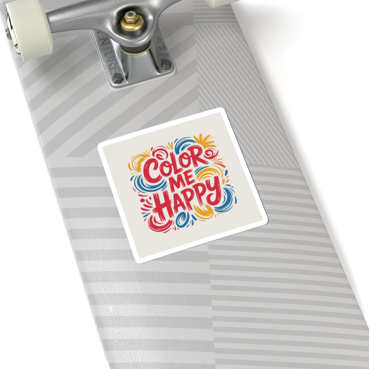 Color Me Happy Sticker — Bright Hand-Lettered Vinyl Decal