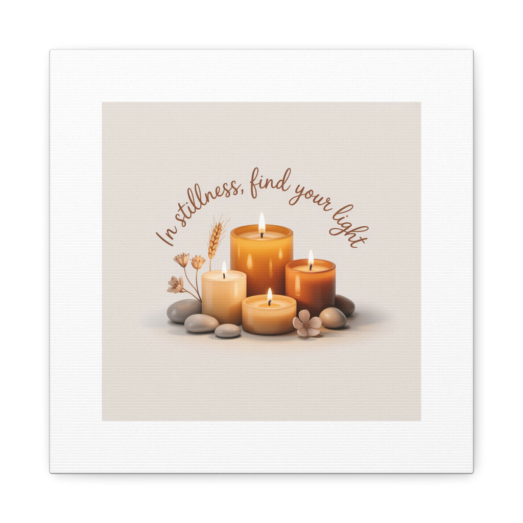 Canvas Wall Art - "In Stillness, Find Your Light" Candle Print