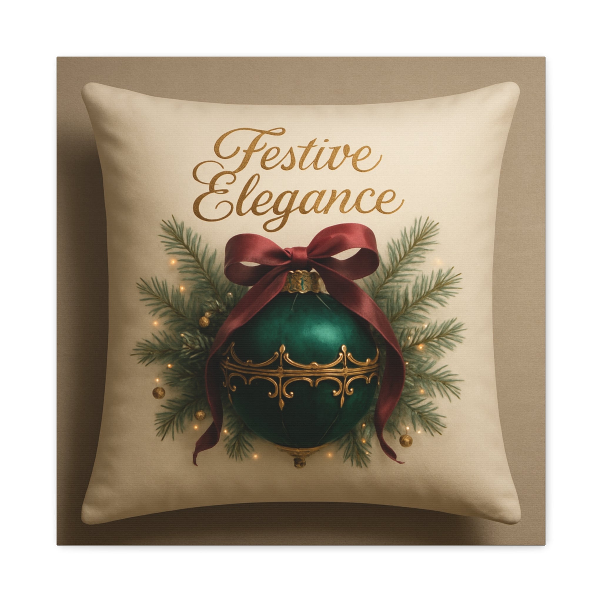 Festive Elegance Christmas Canvas Wall Art — Green Ornament Holiday Decor