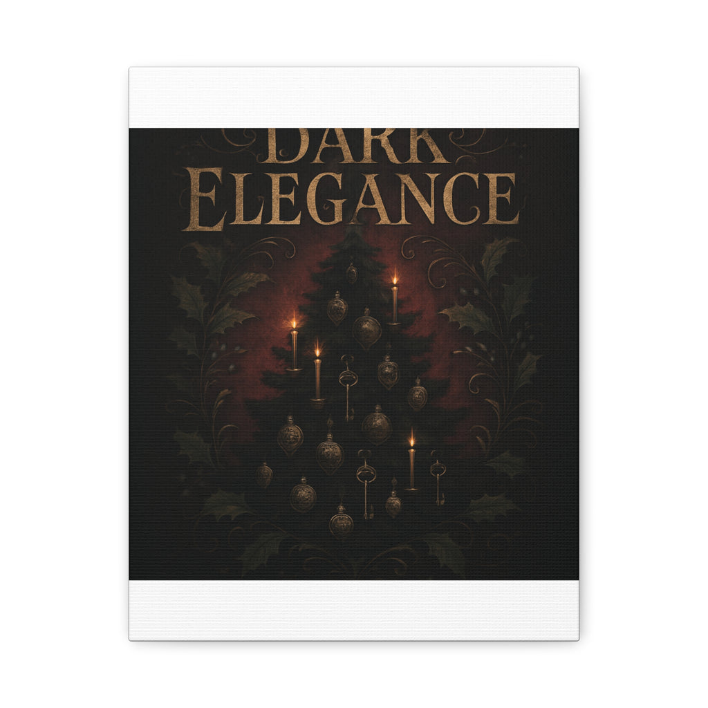 Elegance Christmas Canvas Wall Art — Vintage Candlelit Tree Matte Stretched Print