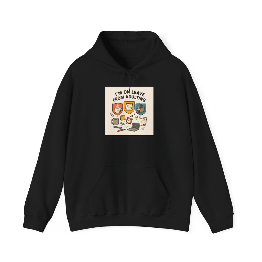 I'm On Leave From Adulting Hoodie — Cute Retro Gaming Graphic Sweatshirt