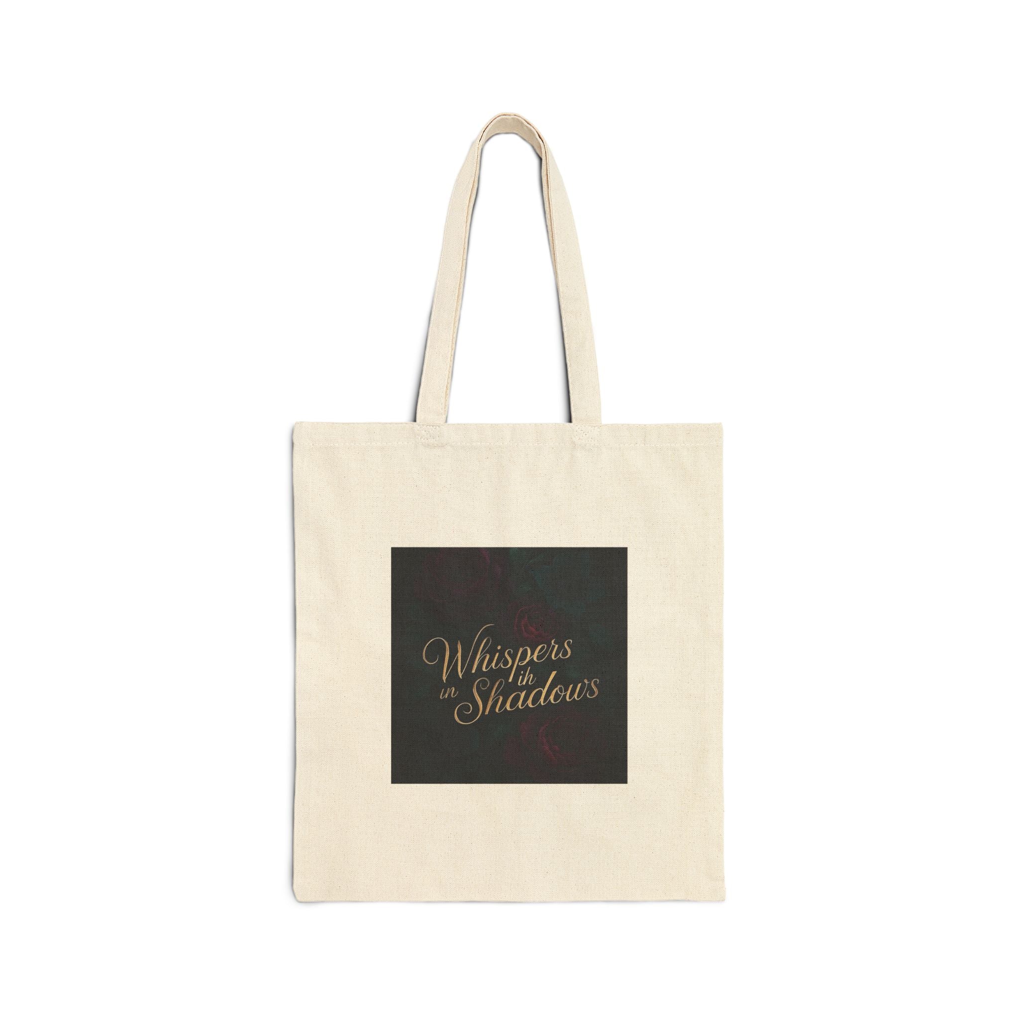 Tote Bag — "Whisper in the Shadows" Elegant Script Canvas Shopper